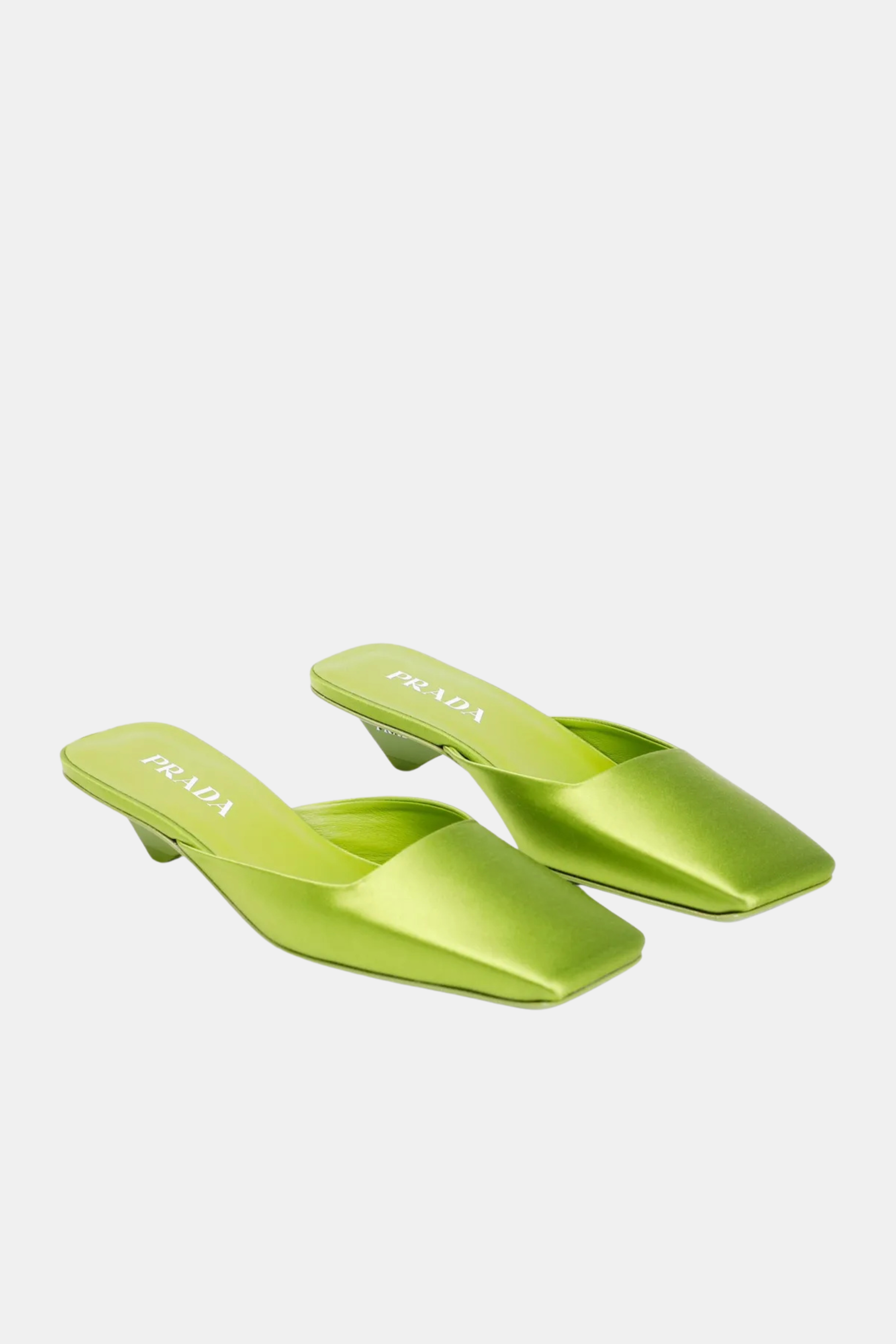 Prada Green Satin Mules