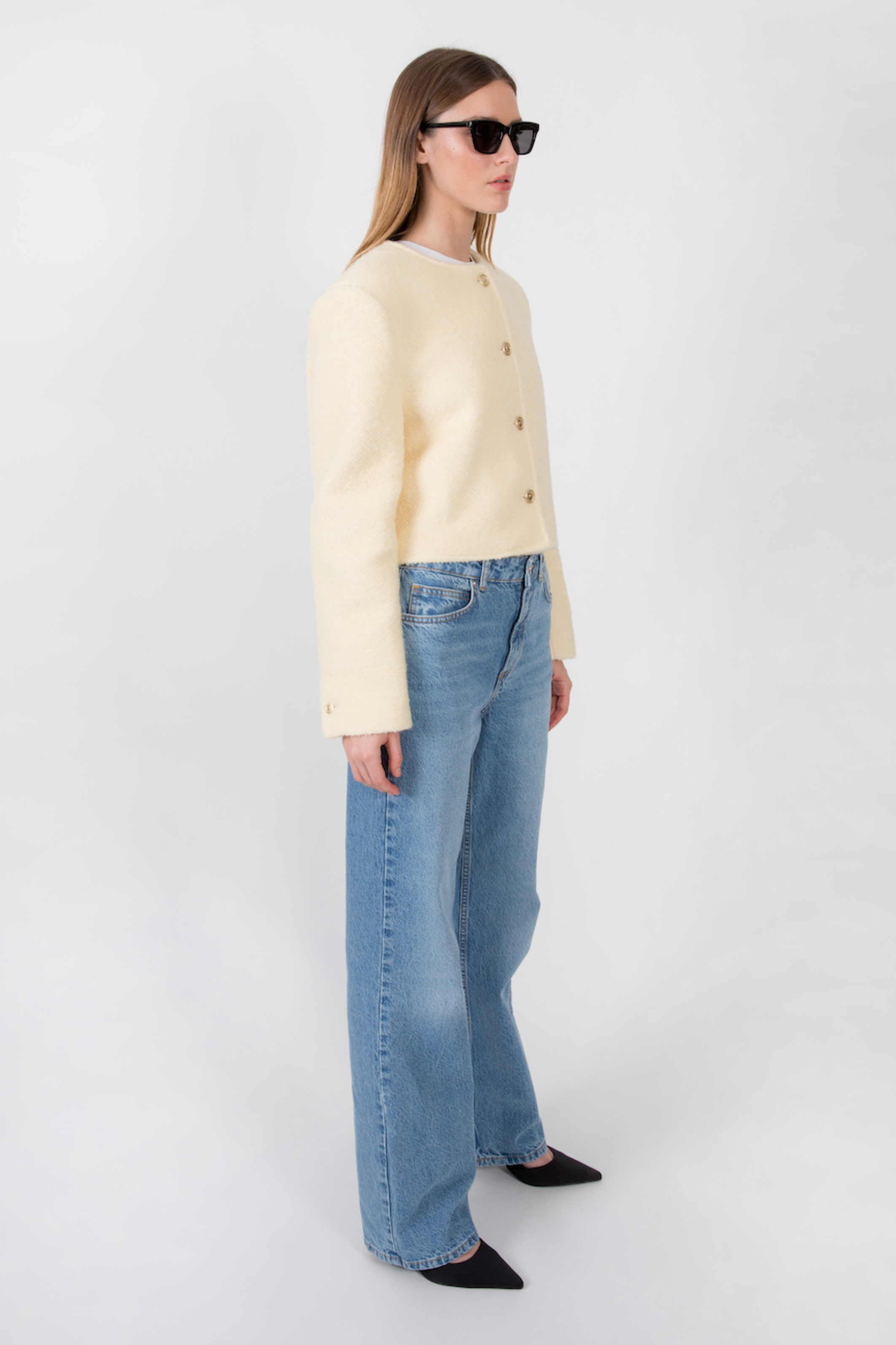 Cleo Wool Tweed Jacket Butter - Bessette