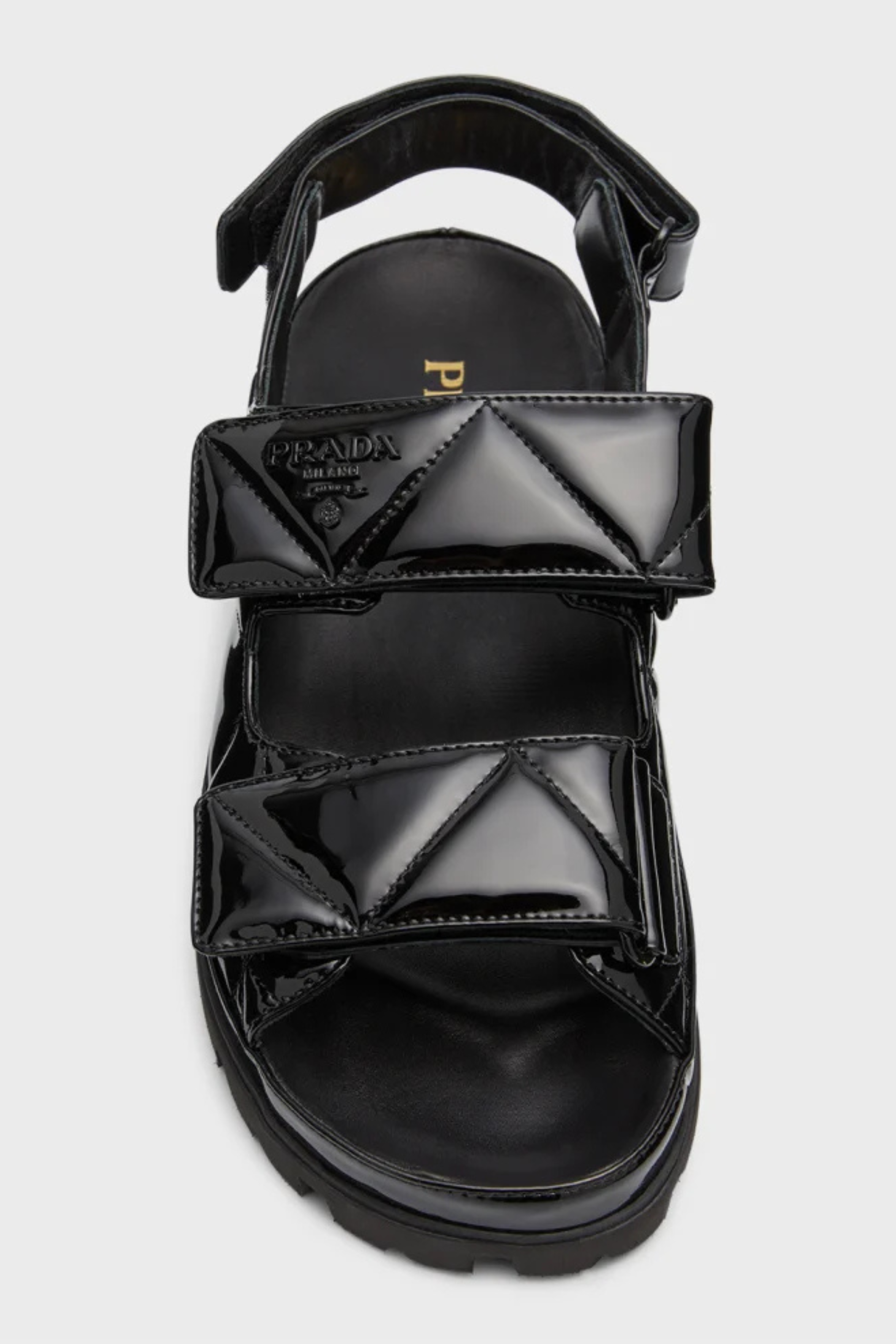 Prada Quilted Patent Slingback Sport Sandals