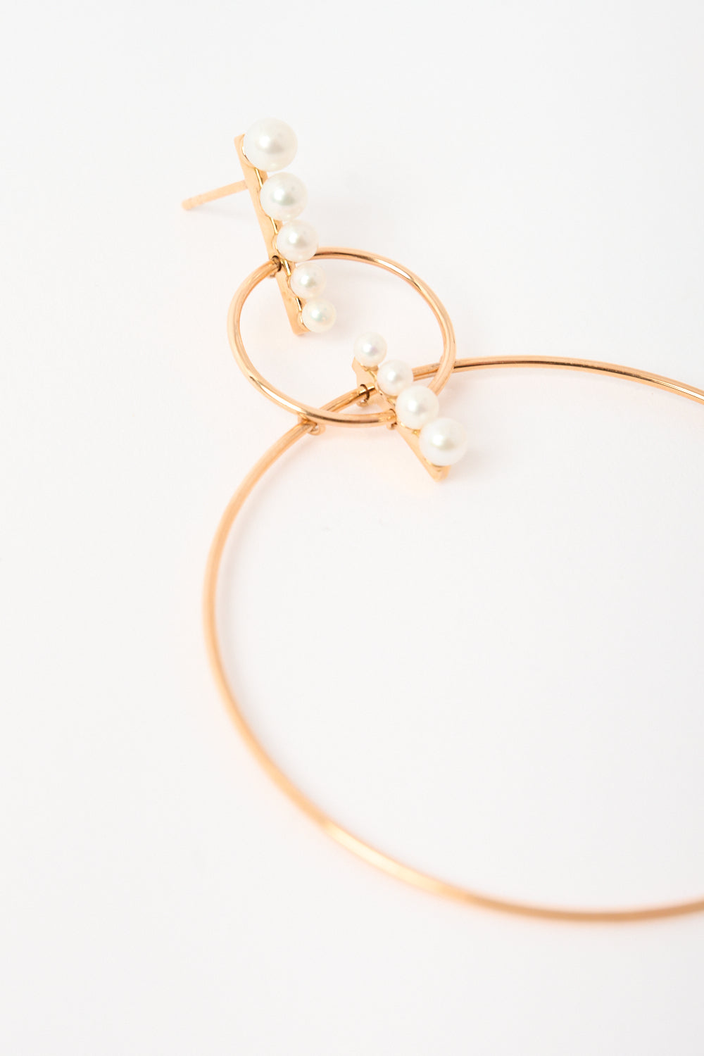 Серьги-обручи с двойным стержнем