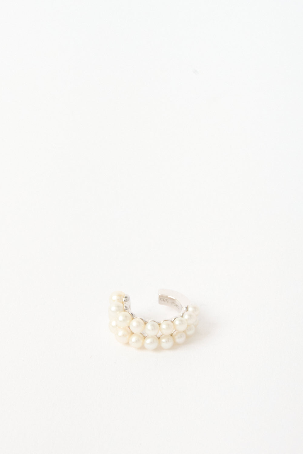 Жемчужные двойные серьги-каффы