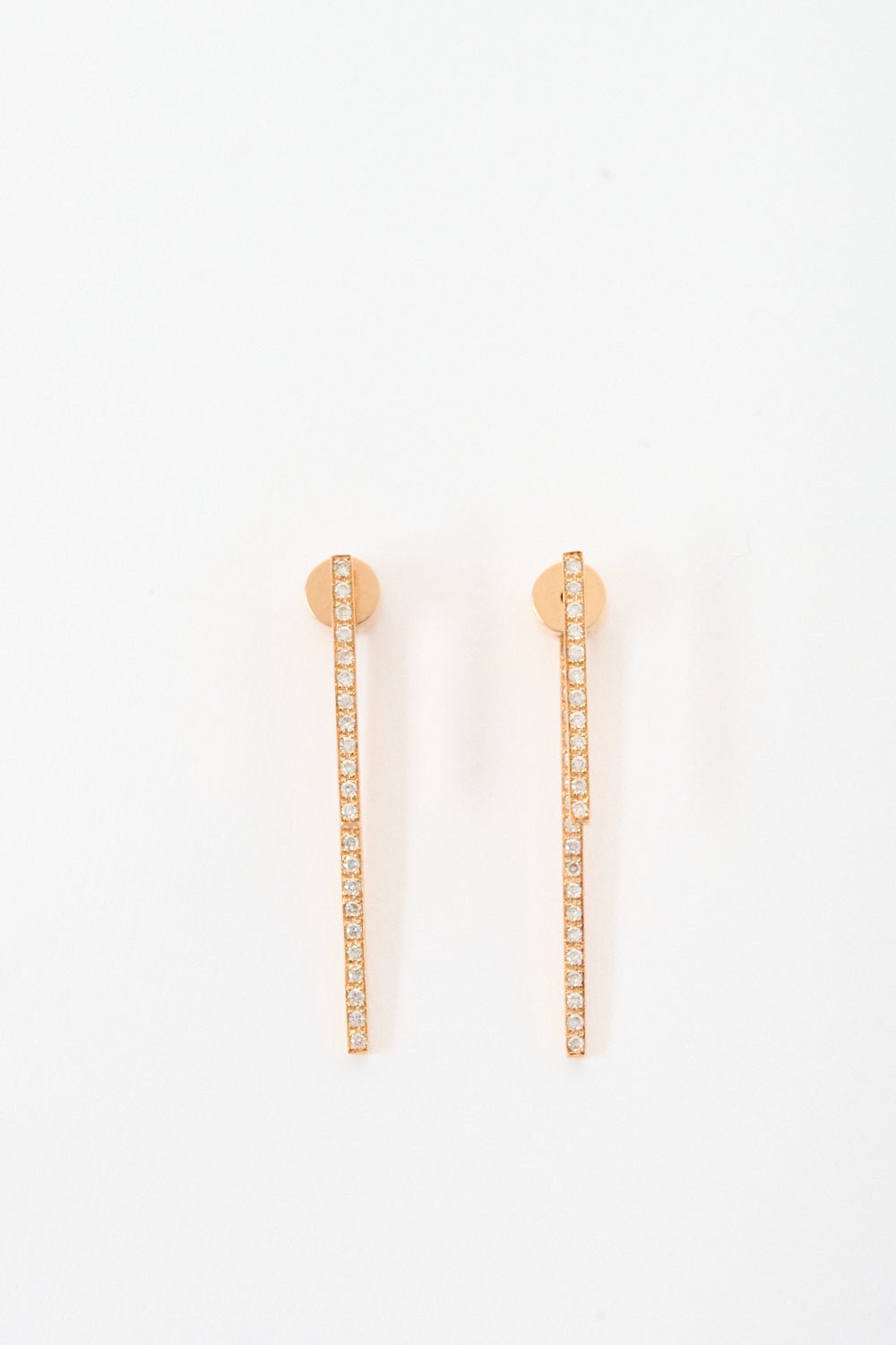 Серьги с двойным стержнем