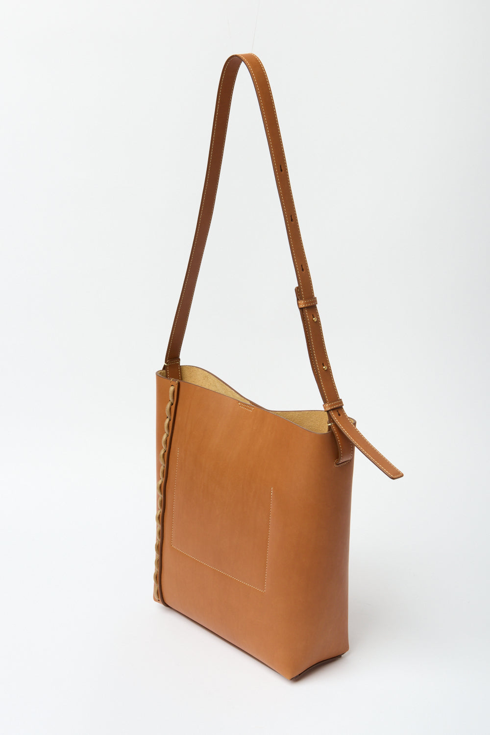 Jil Sander Tan Tote Bag i læder