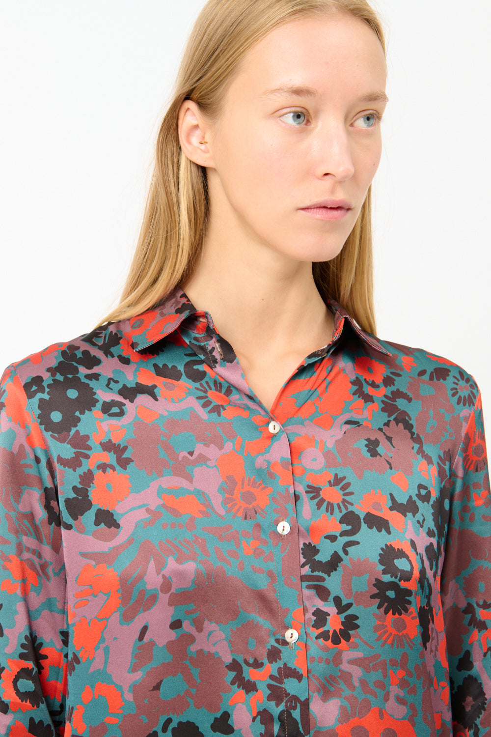 London PJ Shirt in Silk Charmeuse