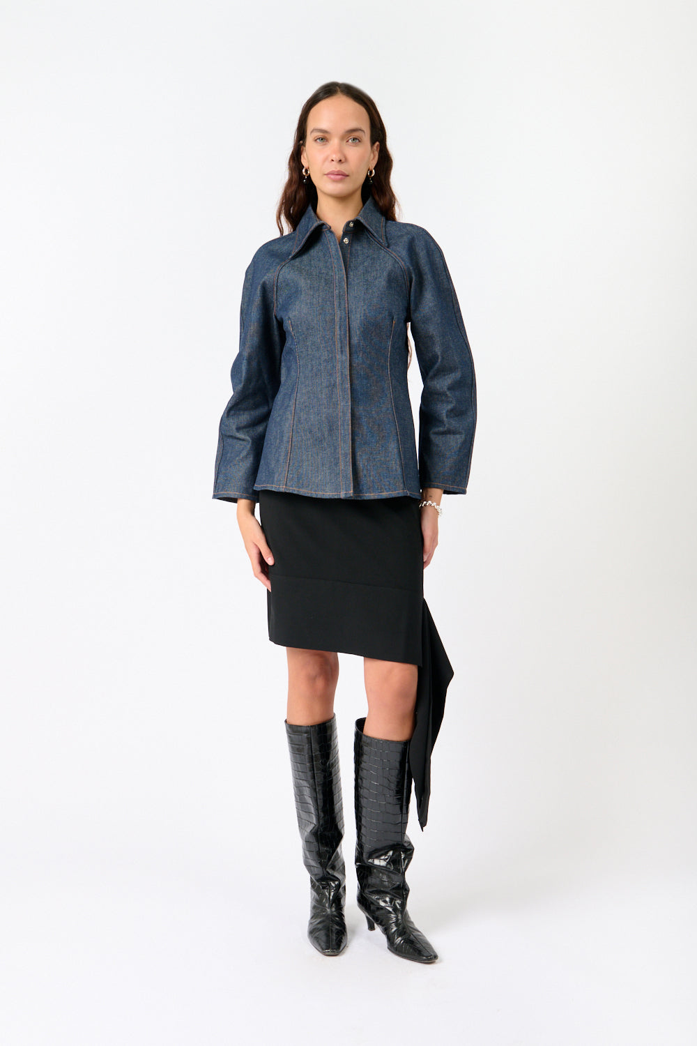 Maßgeschneidertes Denim-Hemd