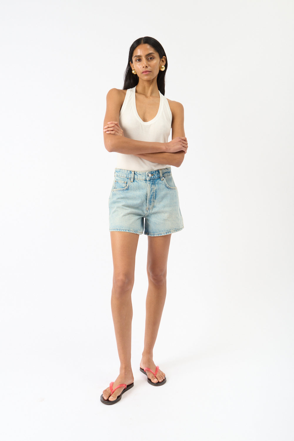 Anine Bing Bleached Blue Dalton Short