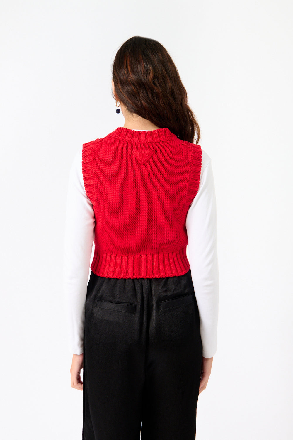Rote Strickweste Cropped Vest