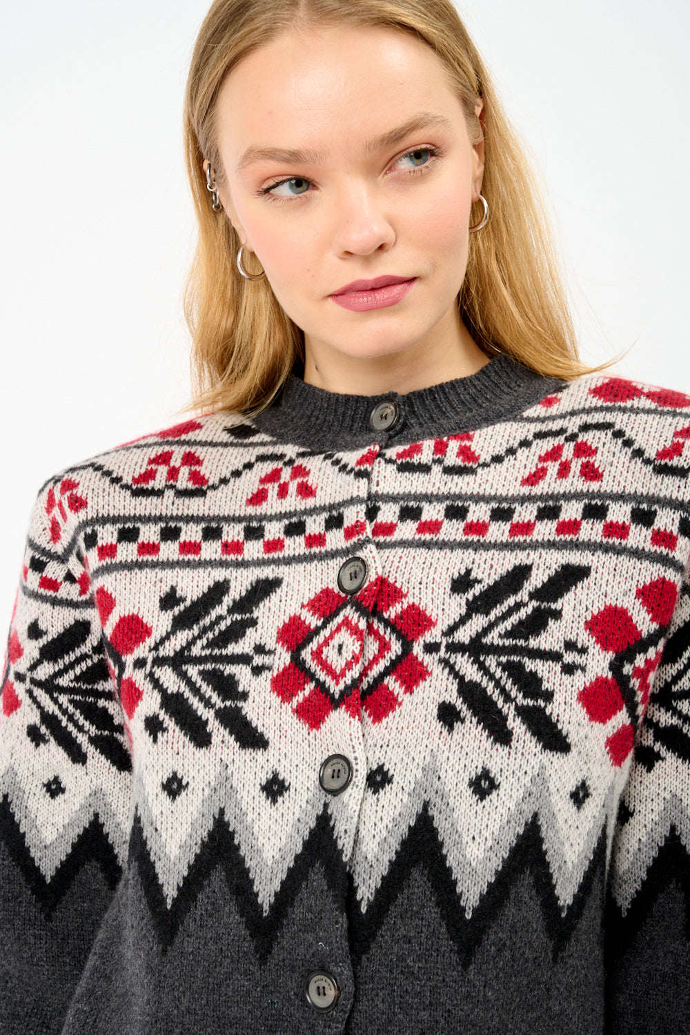 Cropped Fair Isle Jacquard-Knit Cashmere Cardigan
