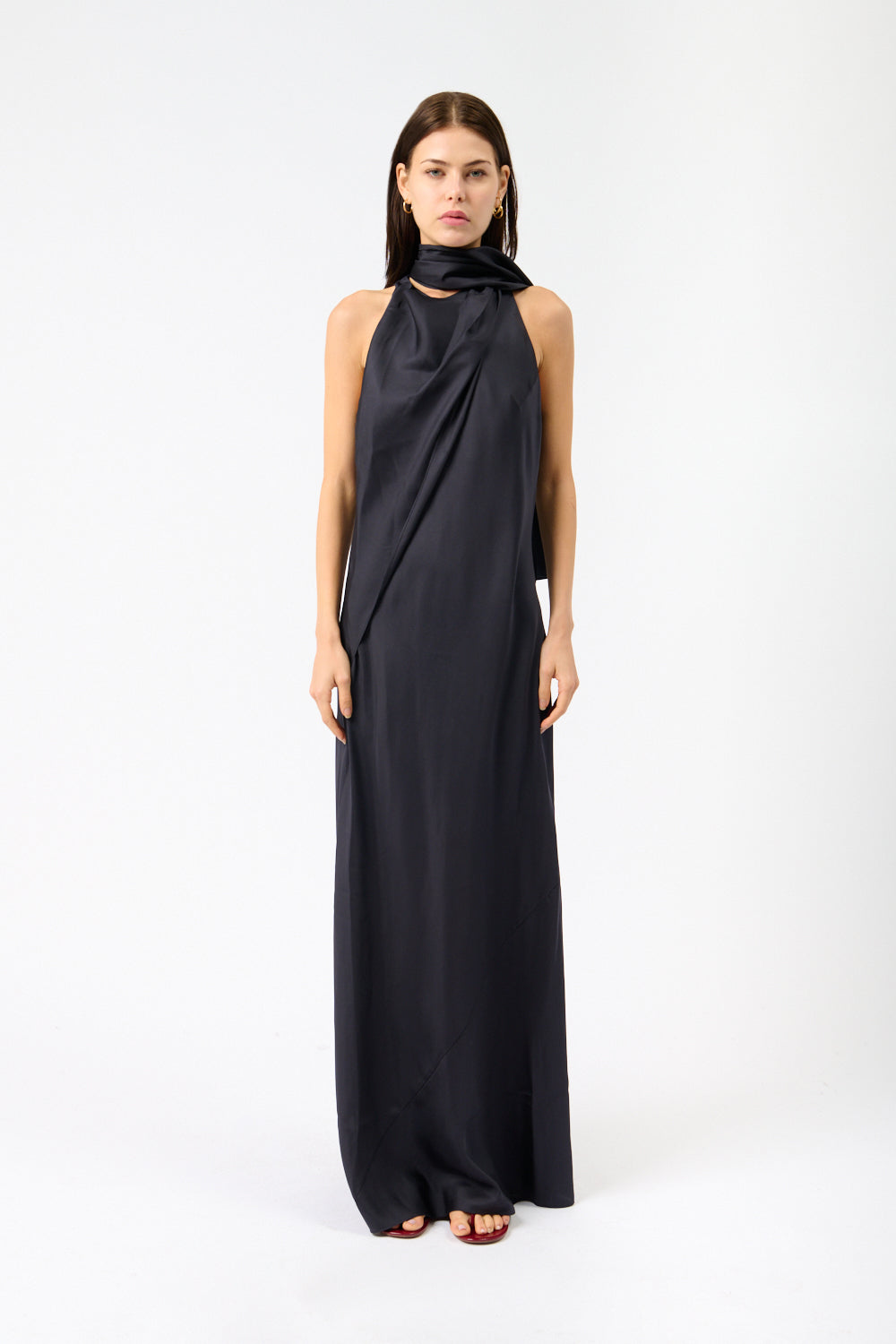 Róhe Silk Foulard Halter Dress - Bessette