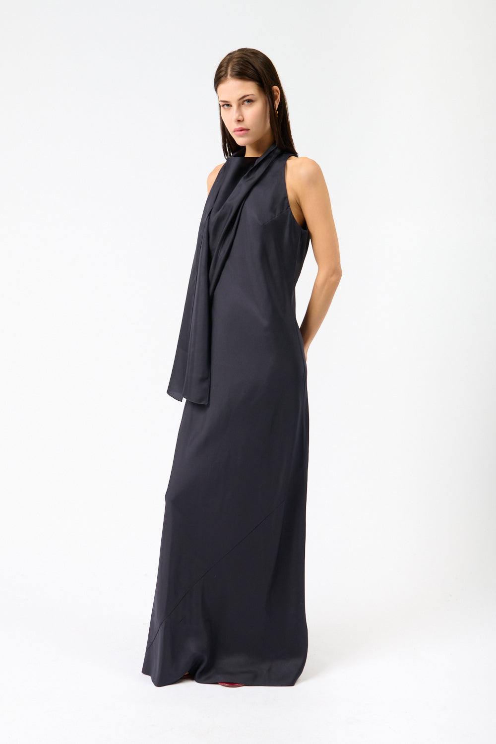 Róhe Silk Foulard Halter Dress - Bessette