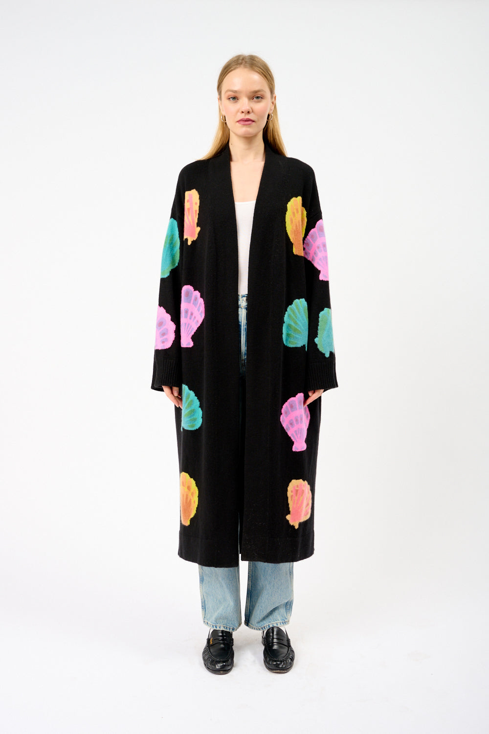 水彩畫寬鬆開衫