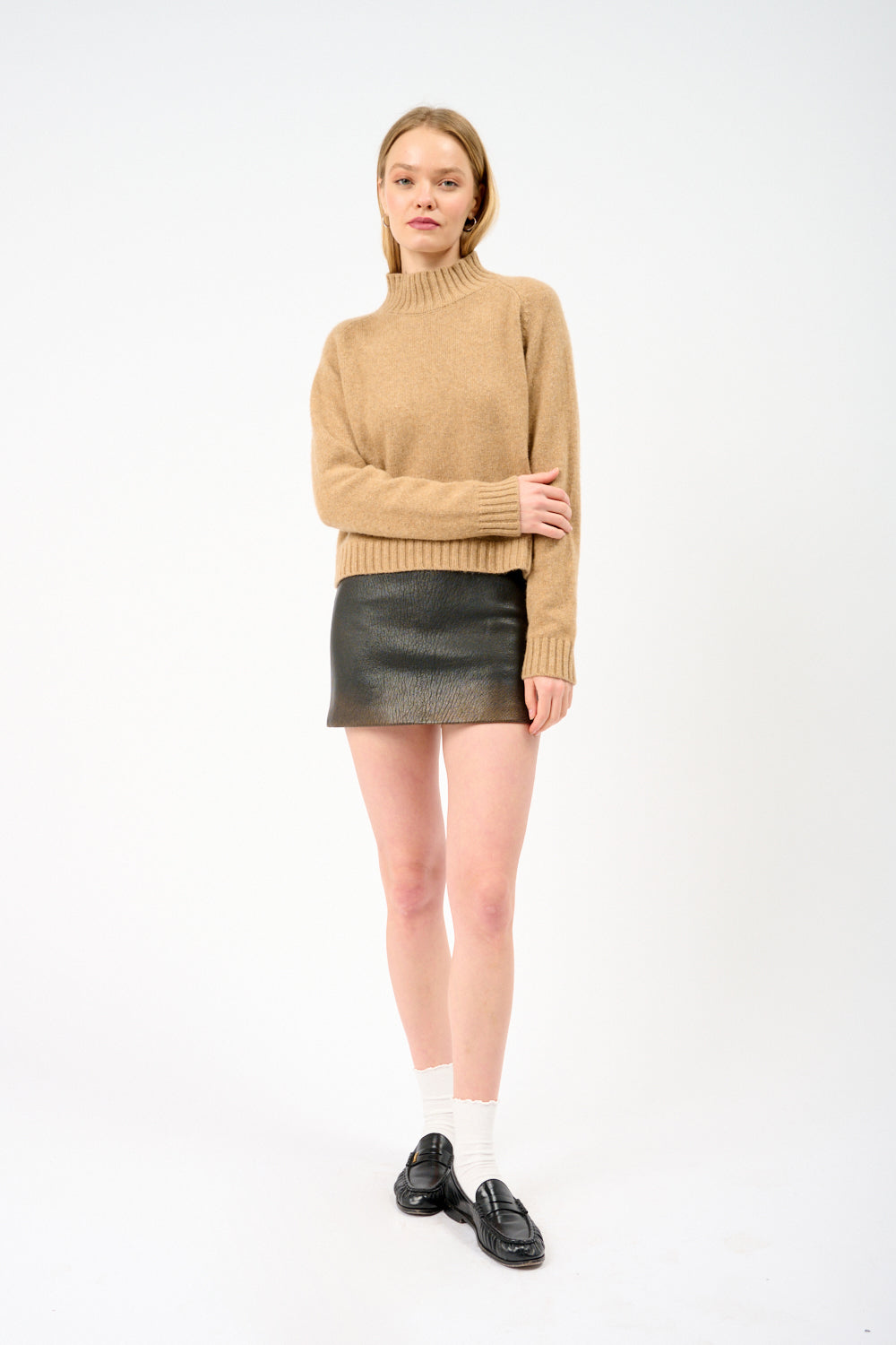 Prada Distressed Leather Mini Skirt