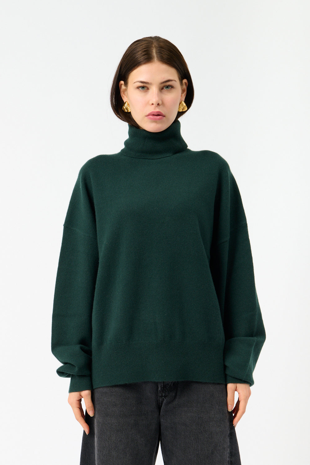 Extreme Cashmere Green Jill Turtleneck Cashmere Sweater
