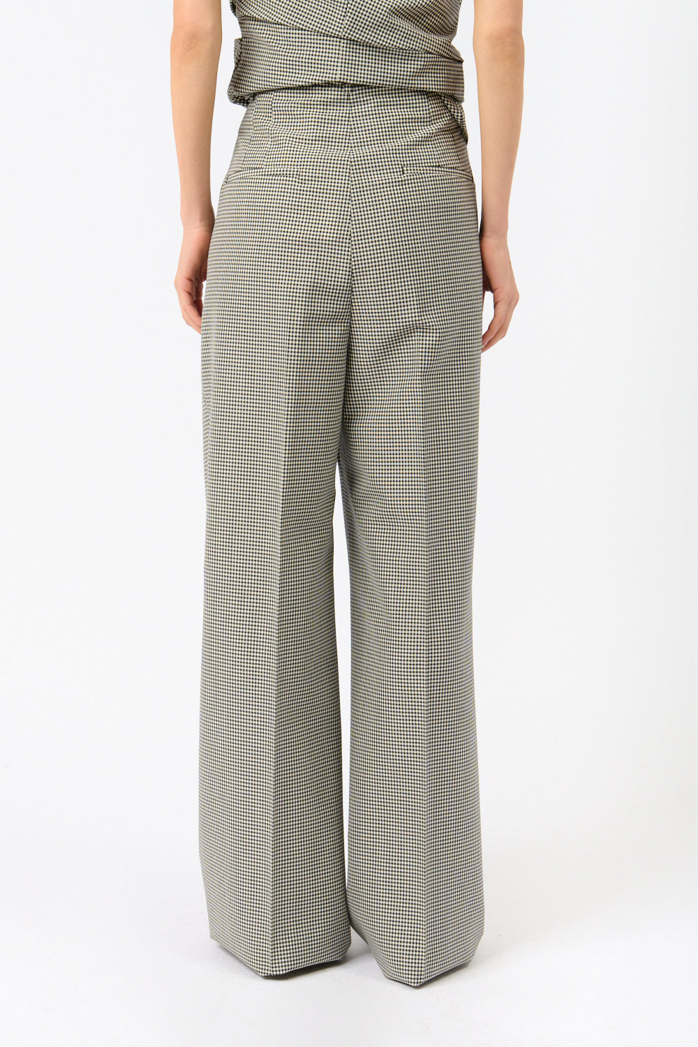 Róhe High-Waist Mini Check Trousers - Bessette