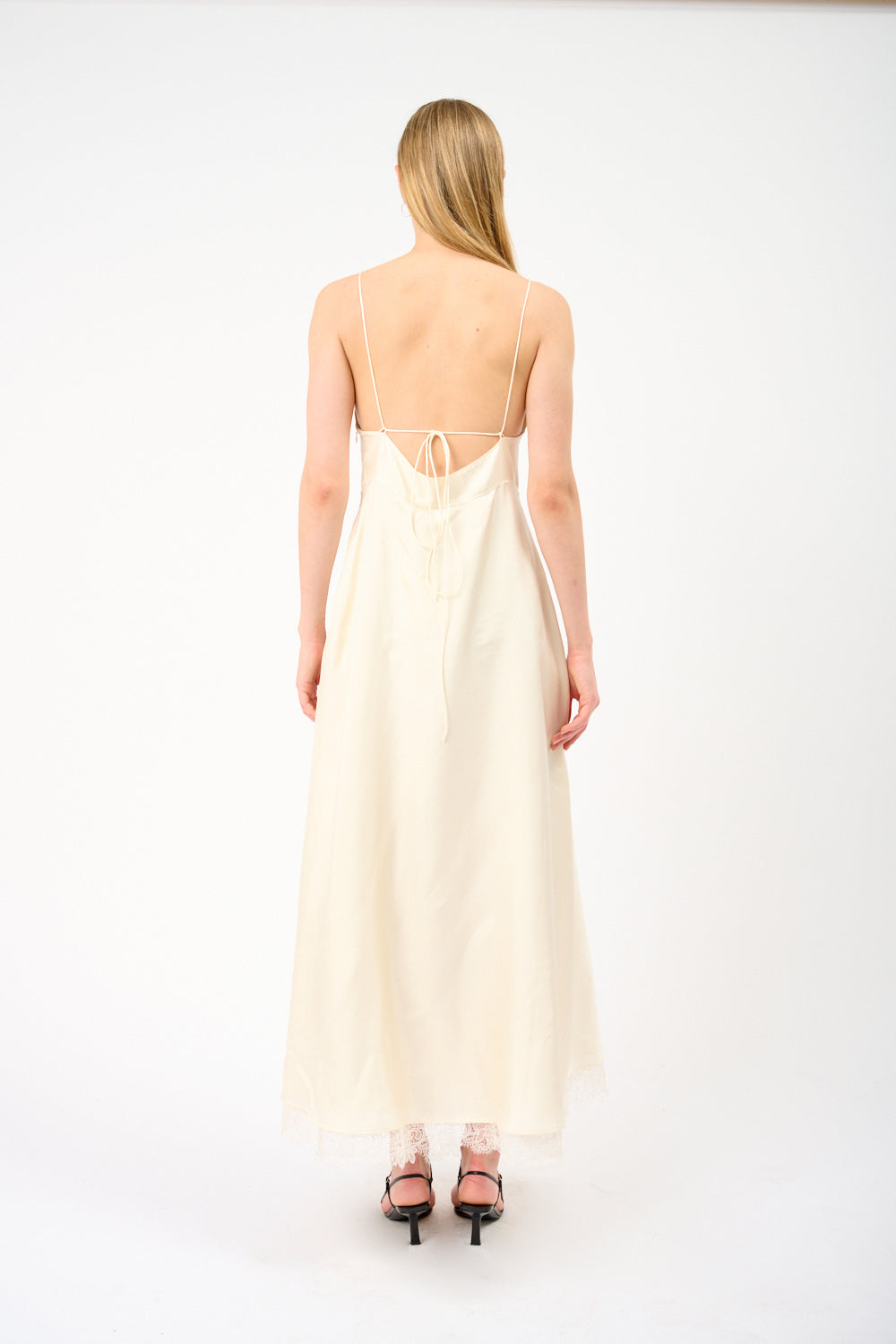 Róhe Bustier Silk Lace Dress Cream