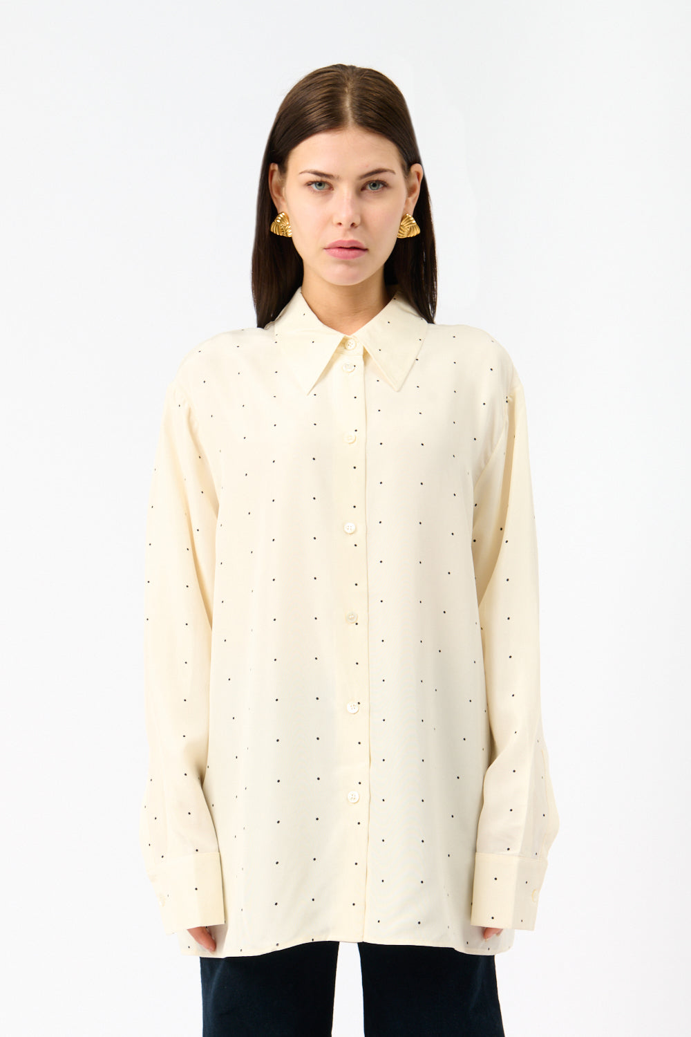 Róhe Dotted Silk Shirt - Bessette