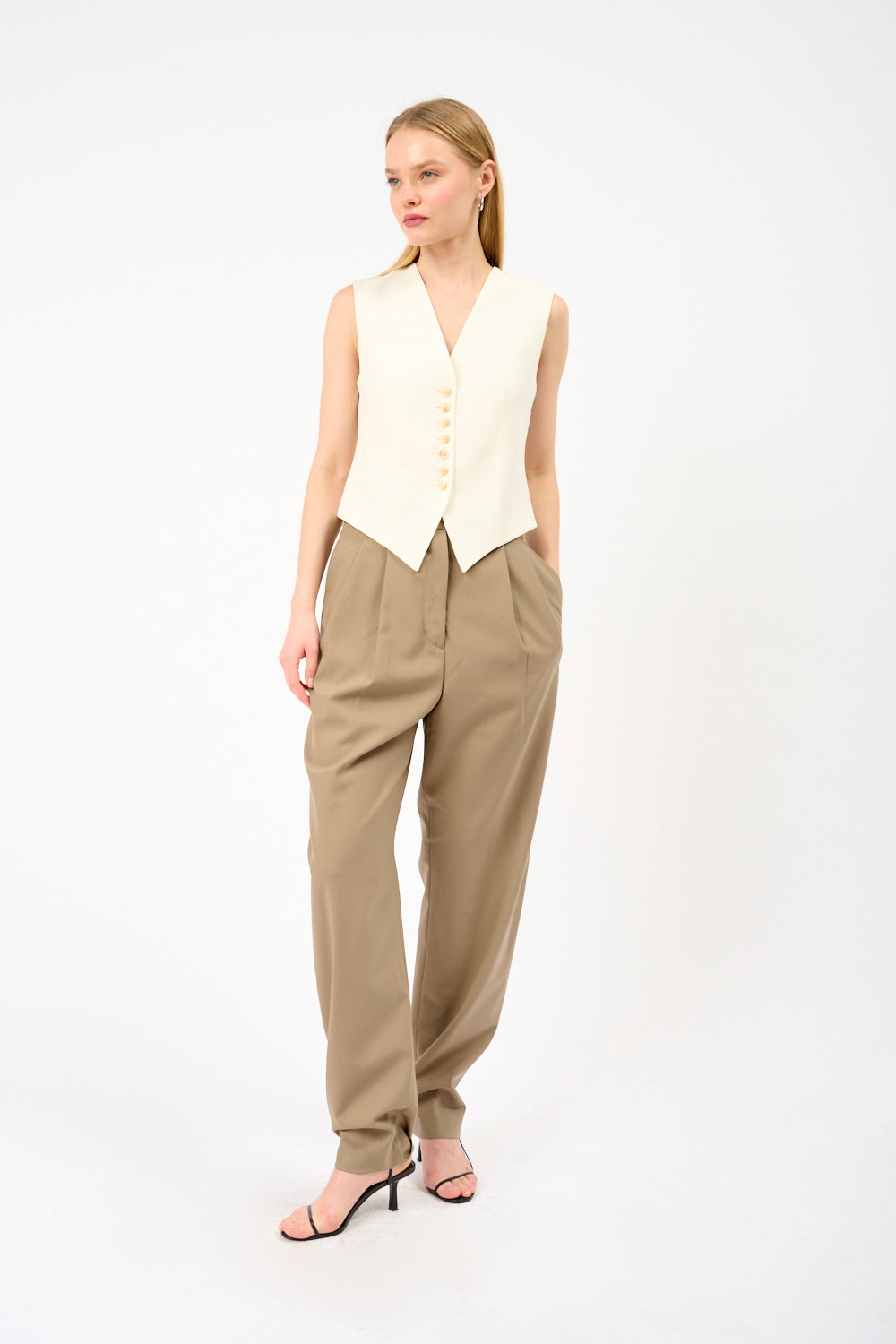 Róhe Shaped Waistcoat Cream