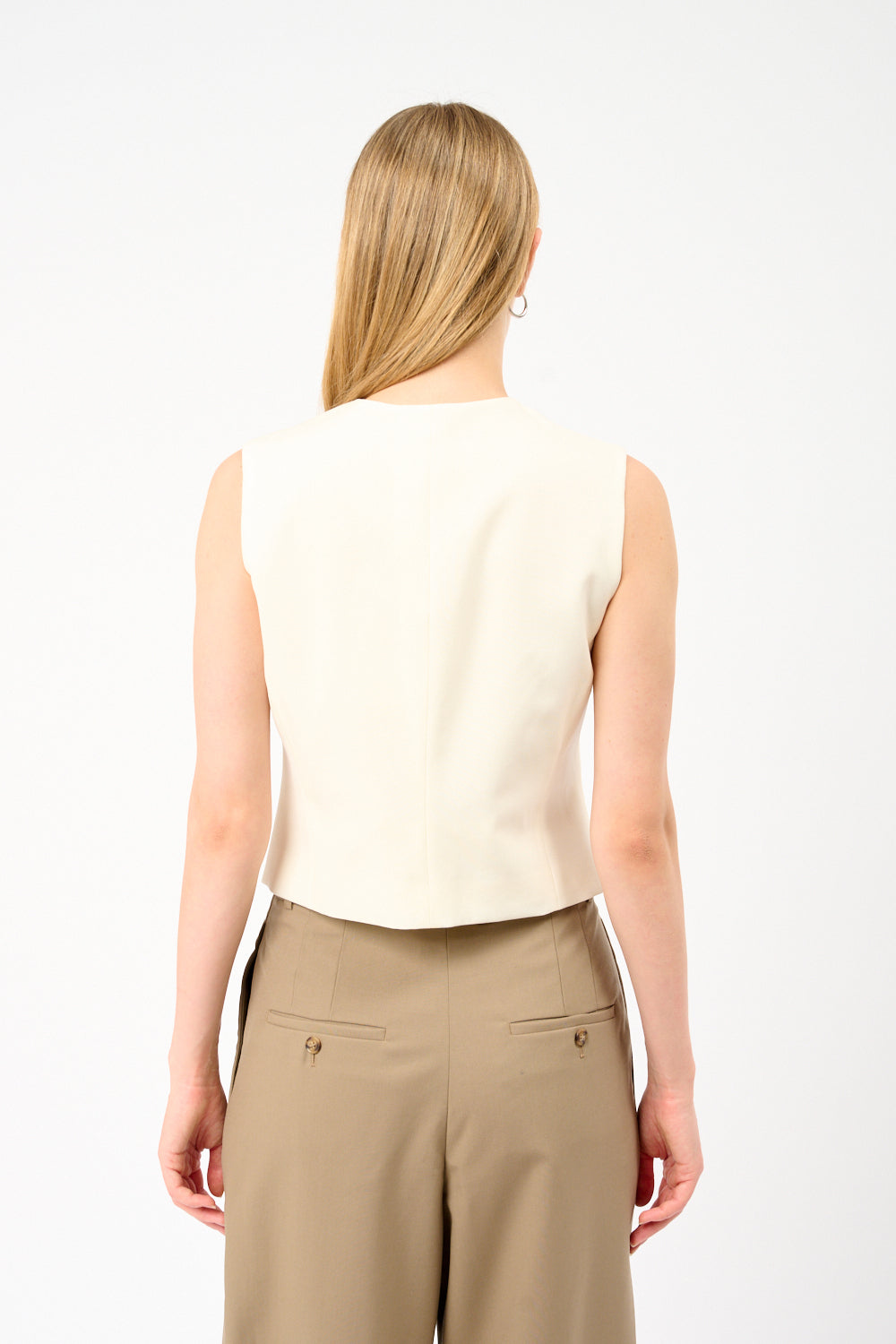 Róhe Shaped Waistcoat Cream