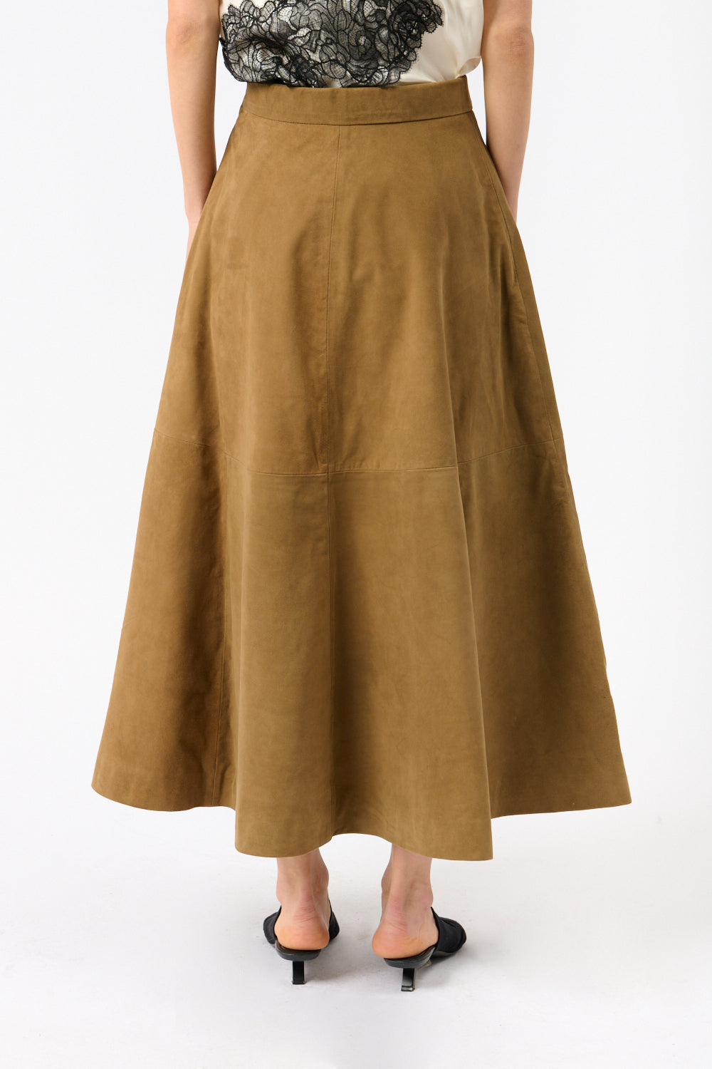 Róhe A-Line Suede Skirt - Bessette