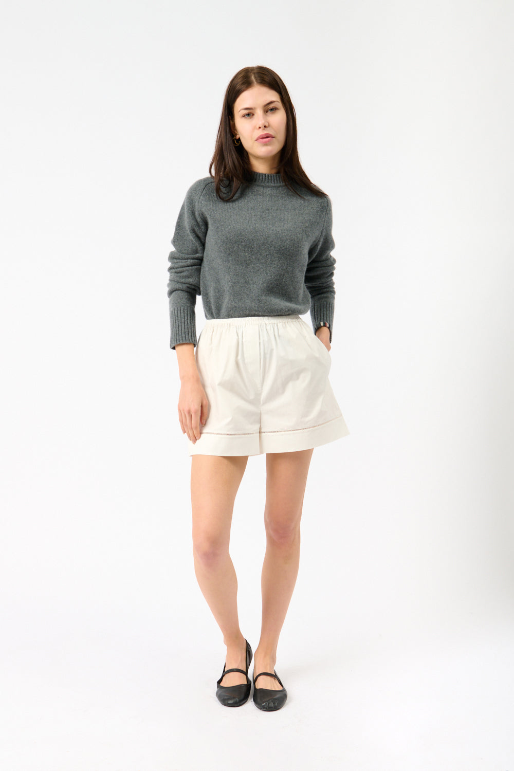 Róhe Ladder Embroidered Poplin Shorts - Bessette