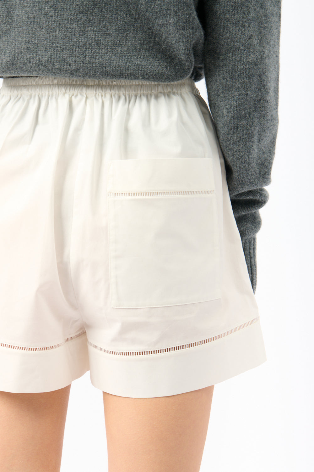 Róhe Ladder Embroidered Poplin Shorts - Bessette