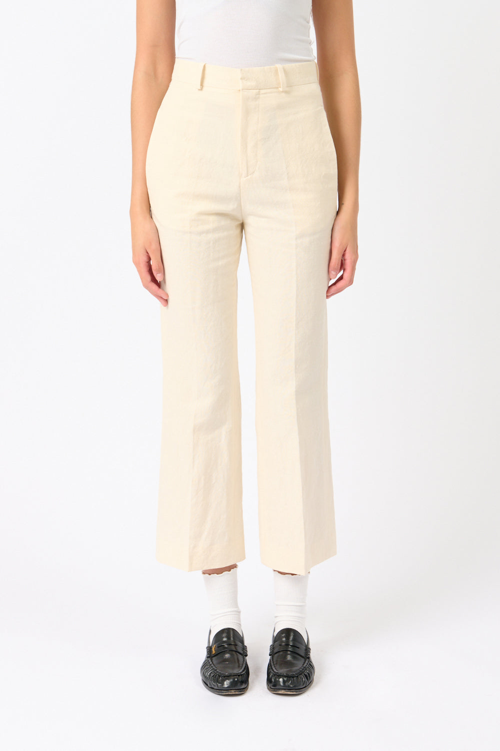 Credo Cropped Trousers aus Bio-Baumwolle und Leinen