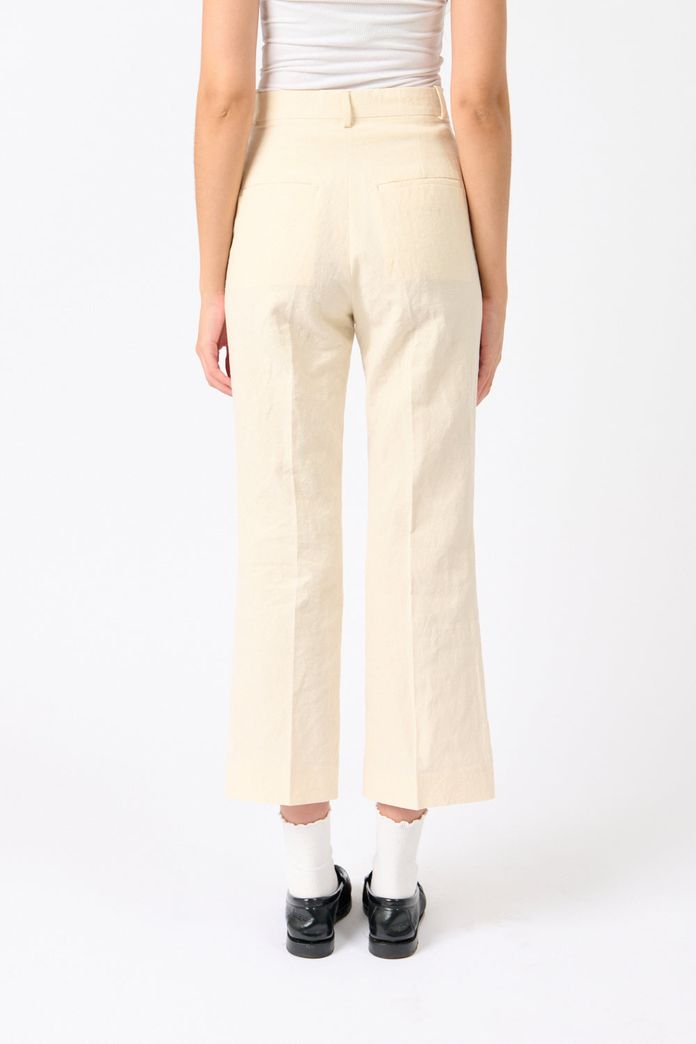 Credo Cropped Trousers aus Bio-Baumwolle und Leinen