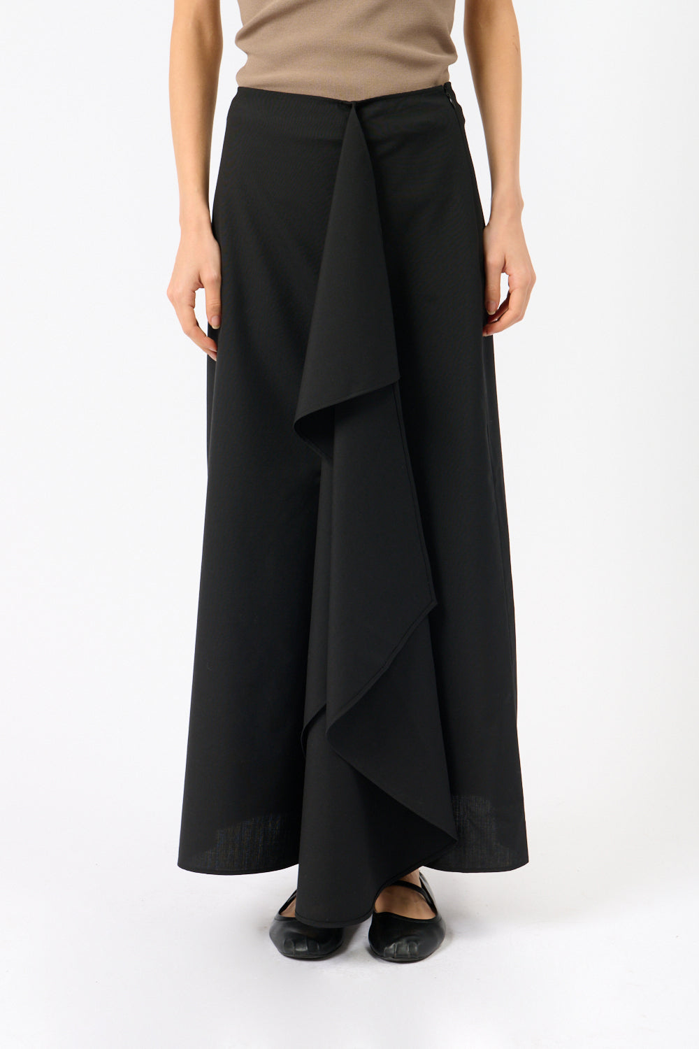 Róhe Folded Wool Skirt - Bessette