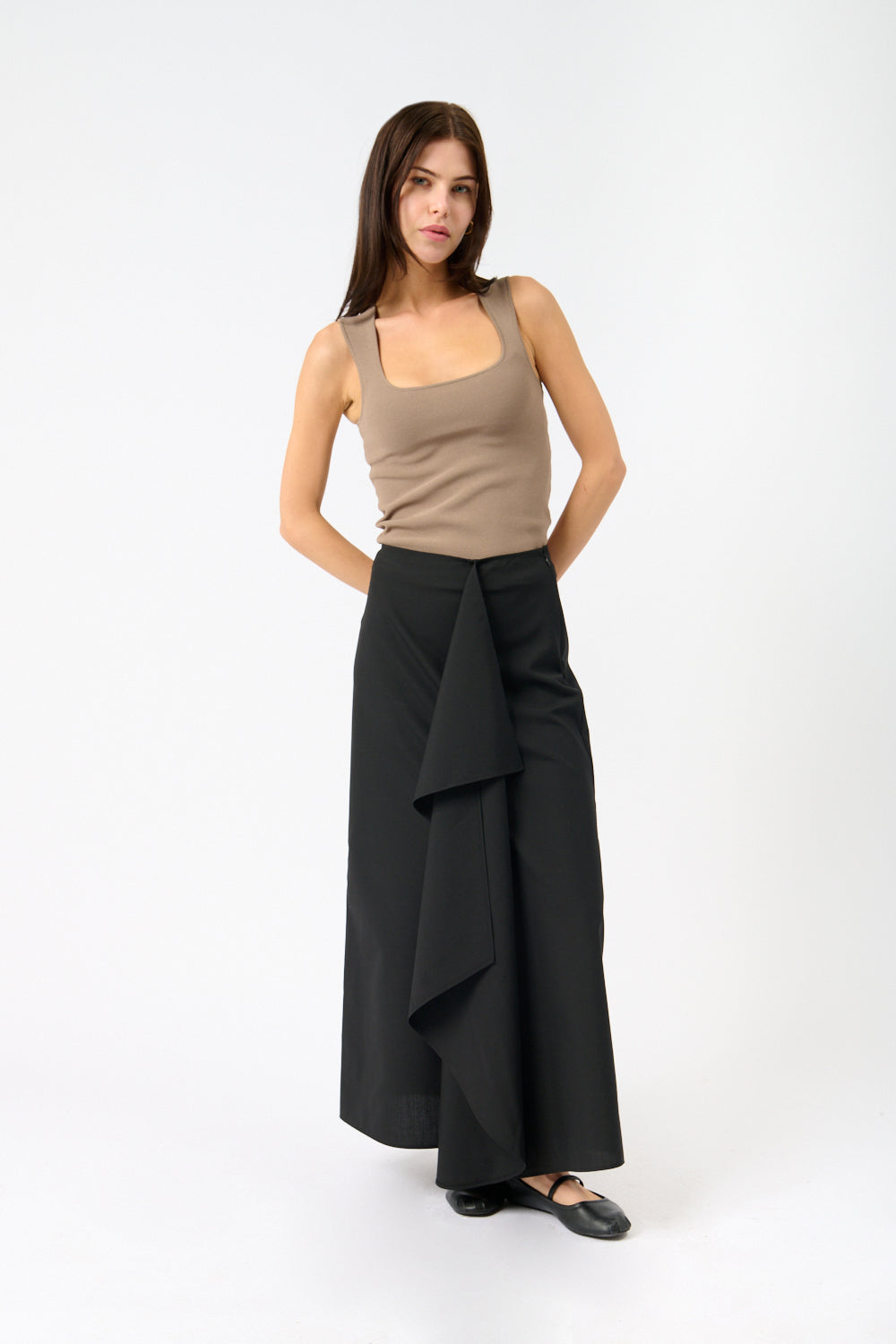 Róhe Folded Wool Skirt - Bessette