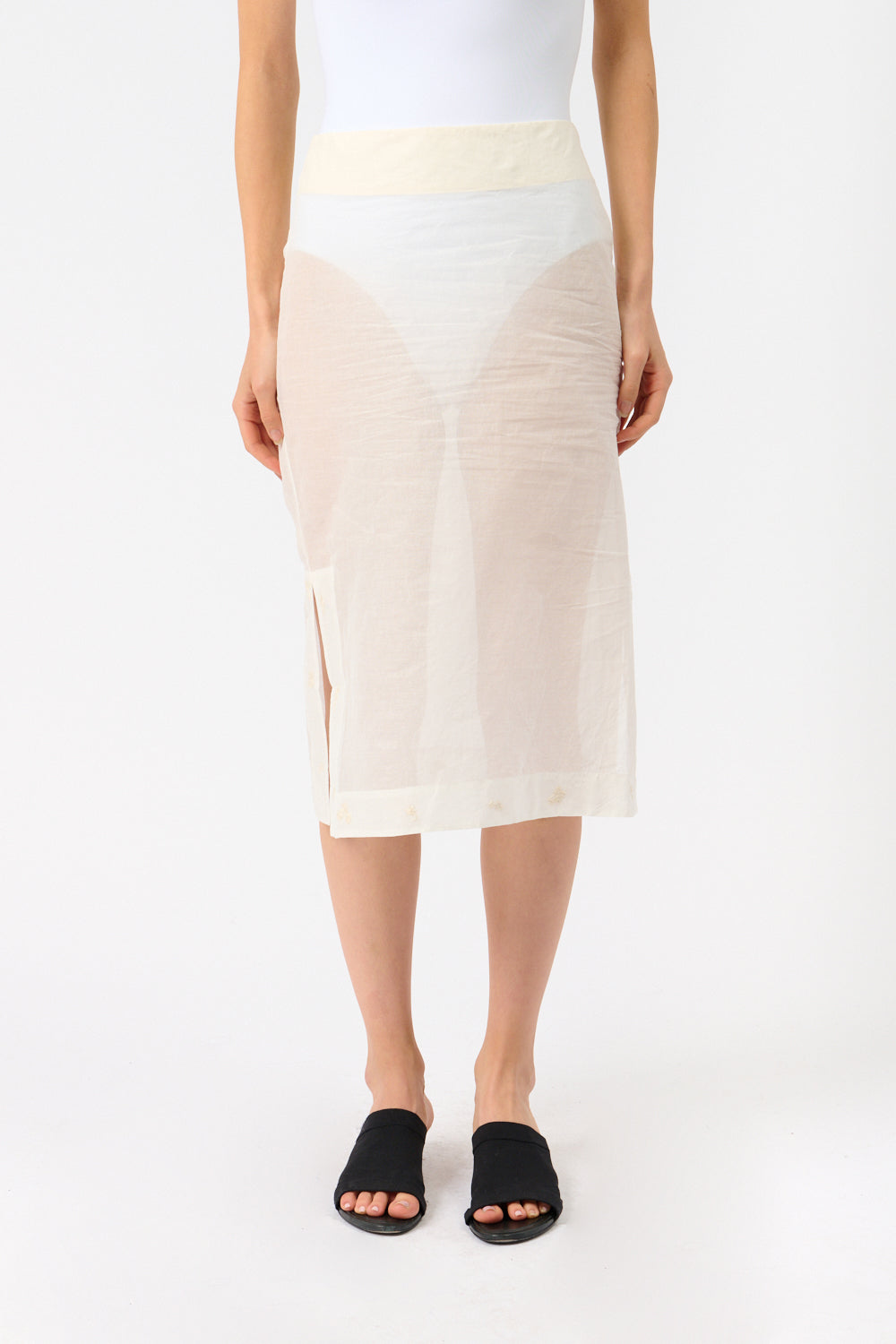 Róhe Embroidered Organza Skirt - Bessette