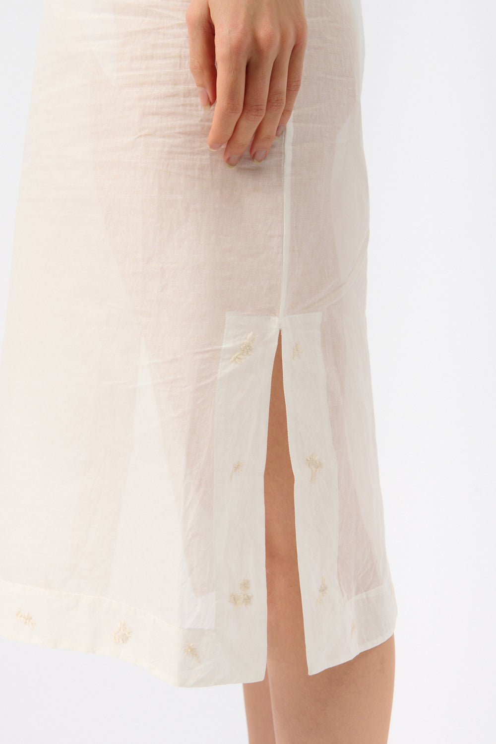 Róhe Embroidered Organza Skirt - Bessette
