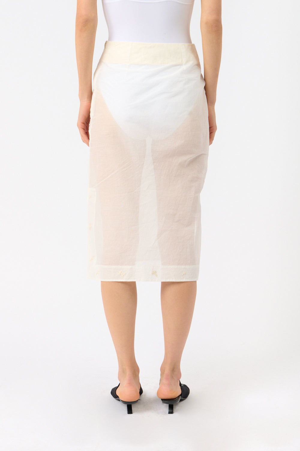 Róhe Embroidered Organza Skirt - Bessette