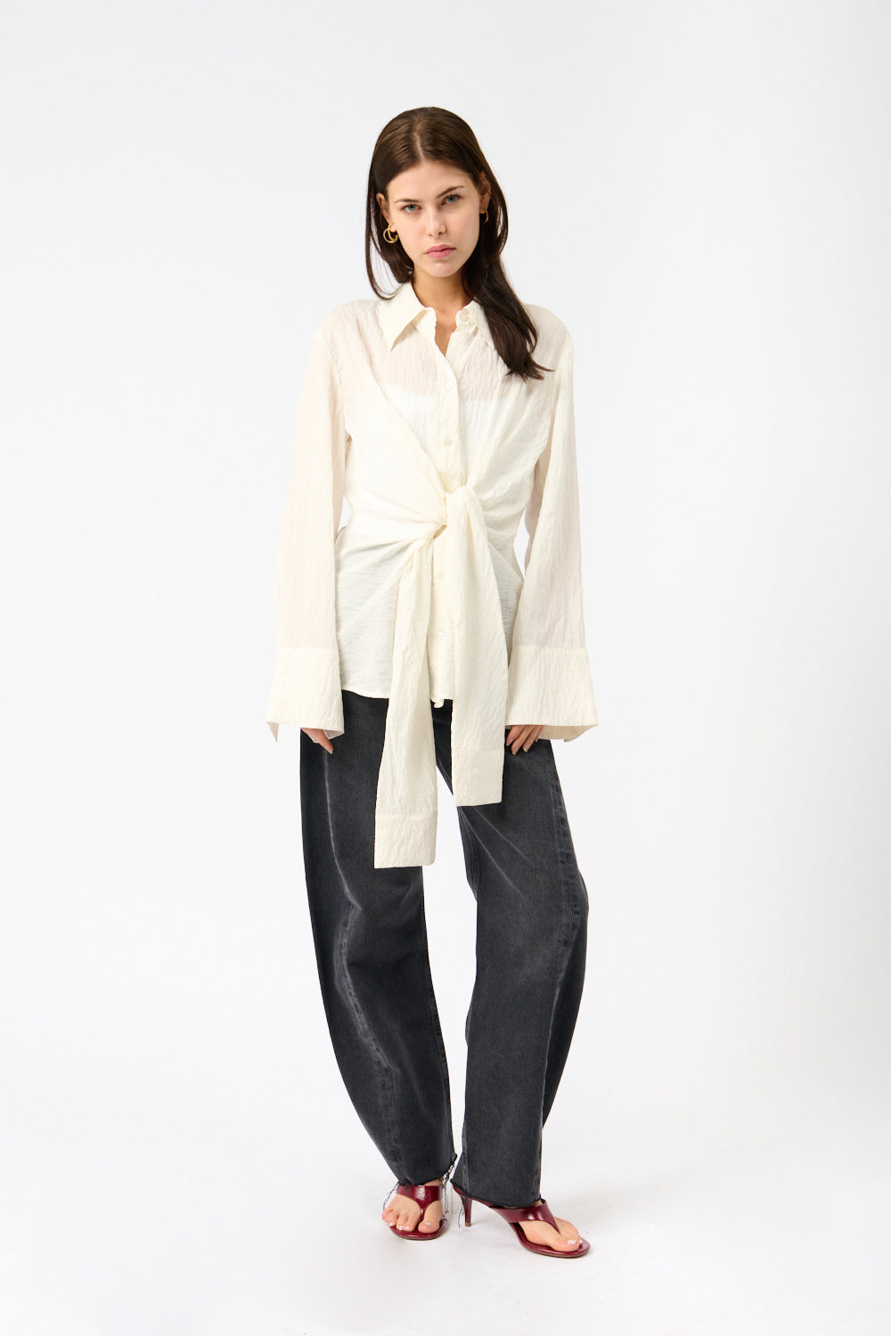 Róhe Hammered Silk Knotted Shirt - Bessette