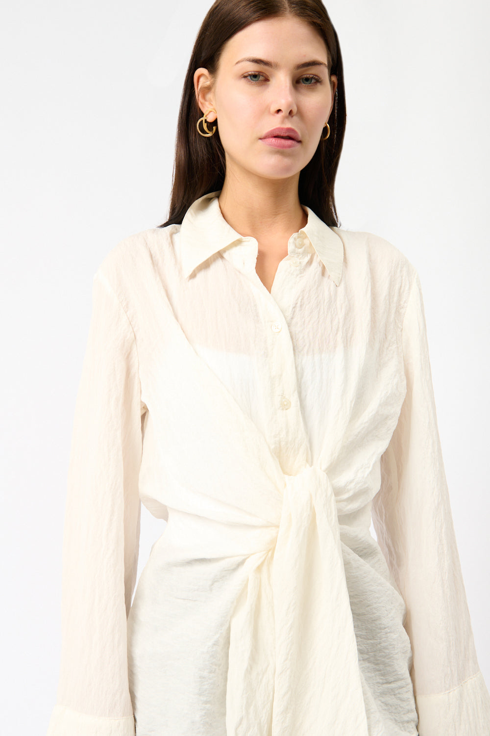 Róhe Hammered Silk Knotted Shirt - Bessette