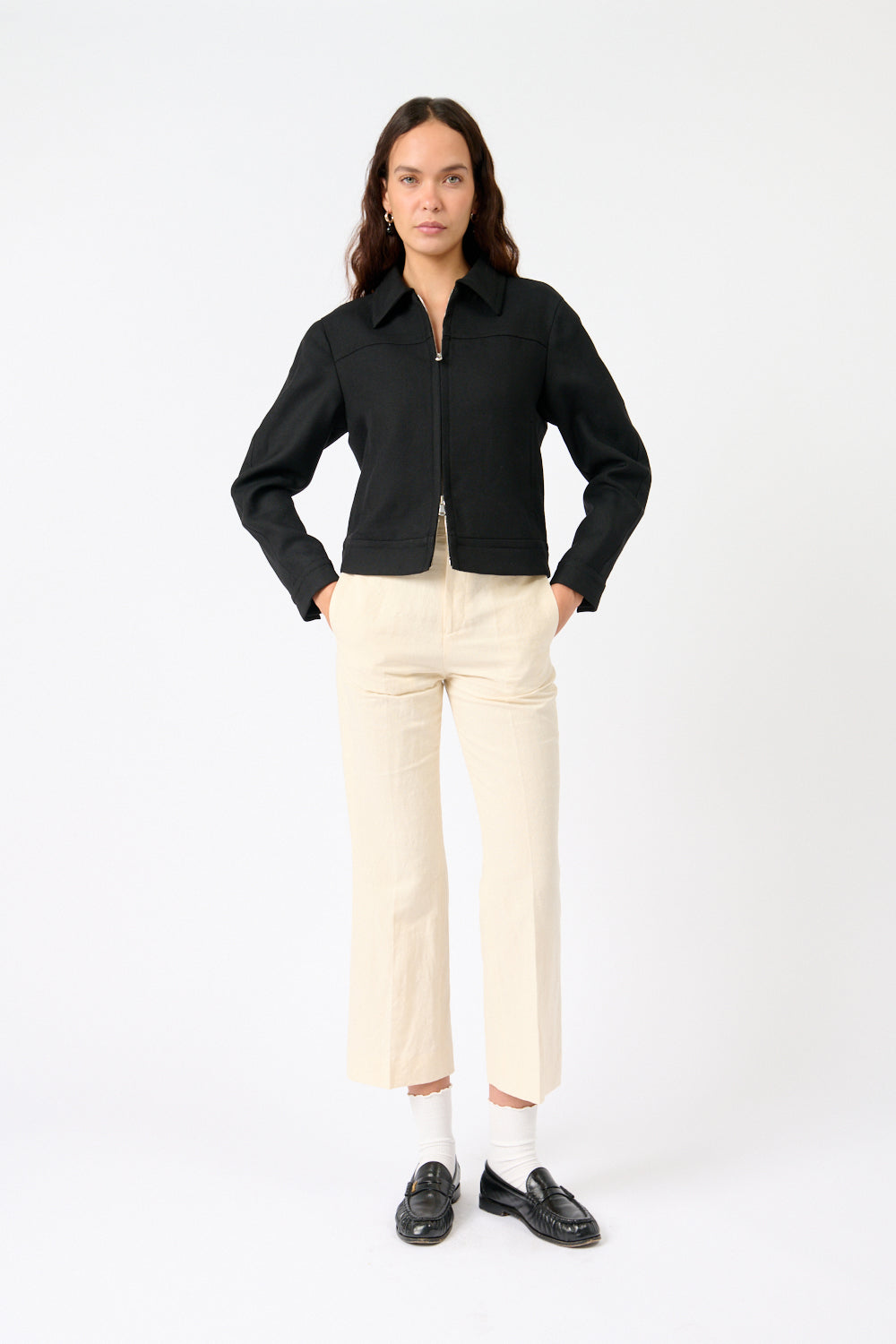 Tailored Wool Zip Jacket