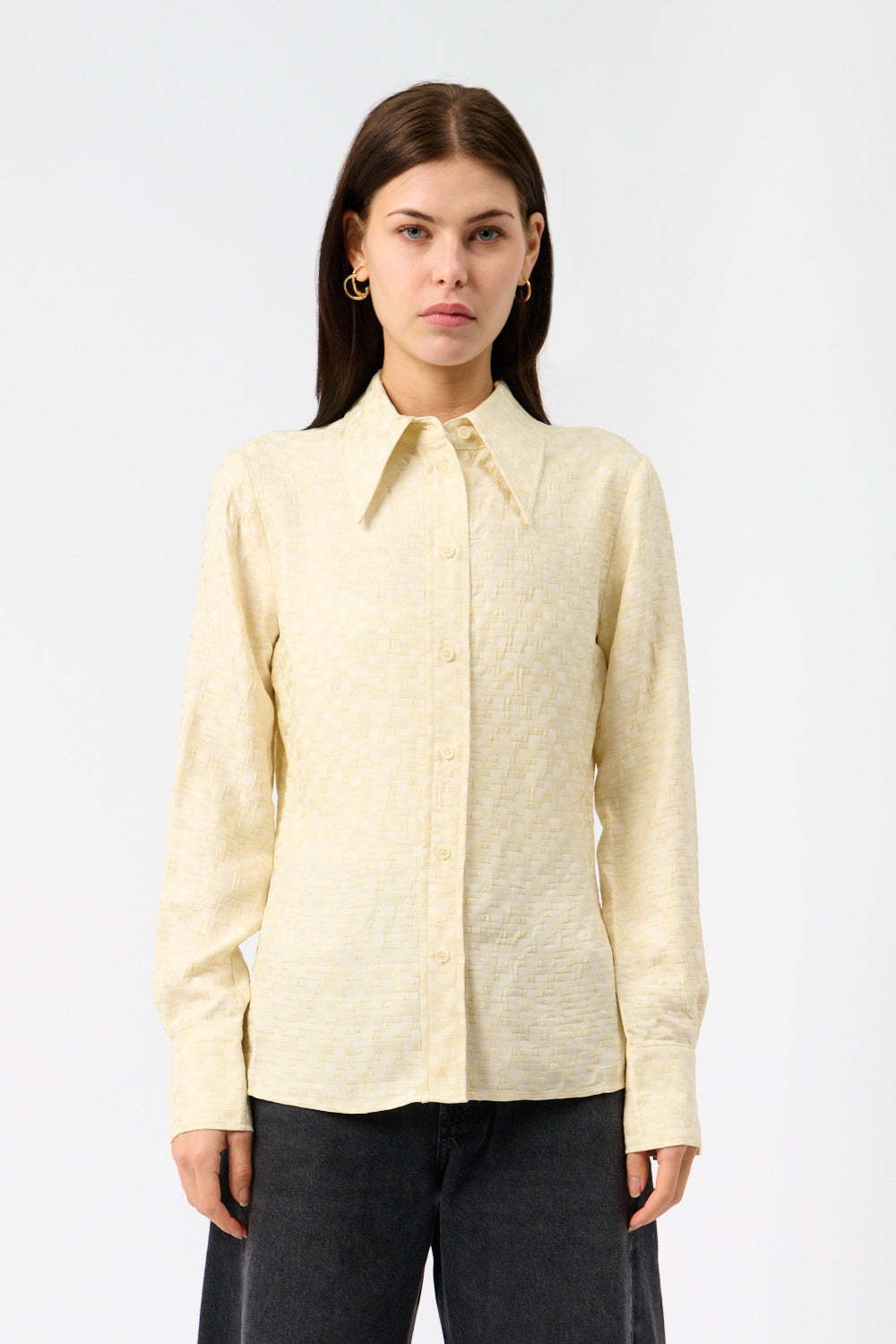 Róhe Patchwork Jacquard Fitted Shirt - Bessette