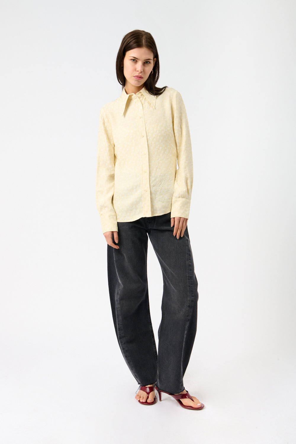Róhe Patchwork Jacquard Fitted Shirt - Bessette