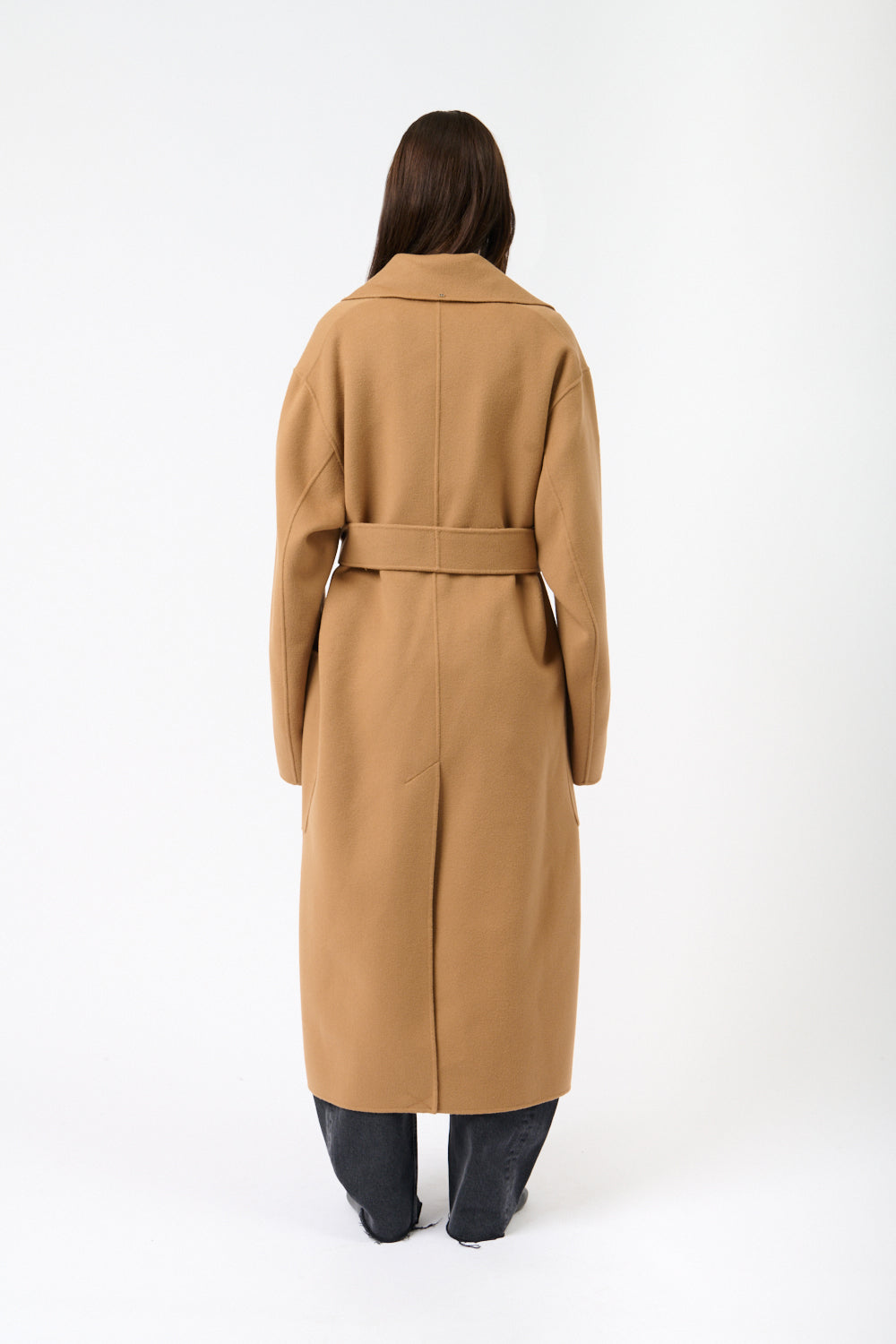 Sportmax Camel Veleno Belted Wool Coat