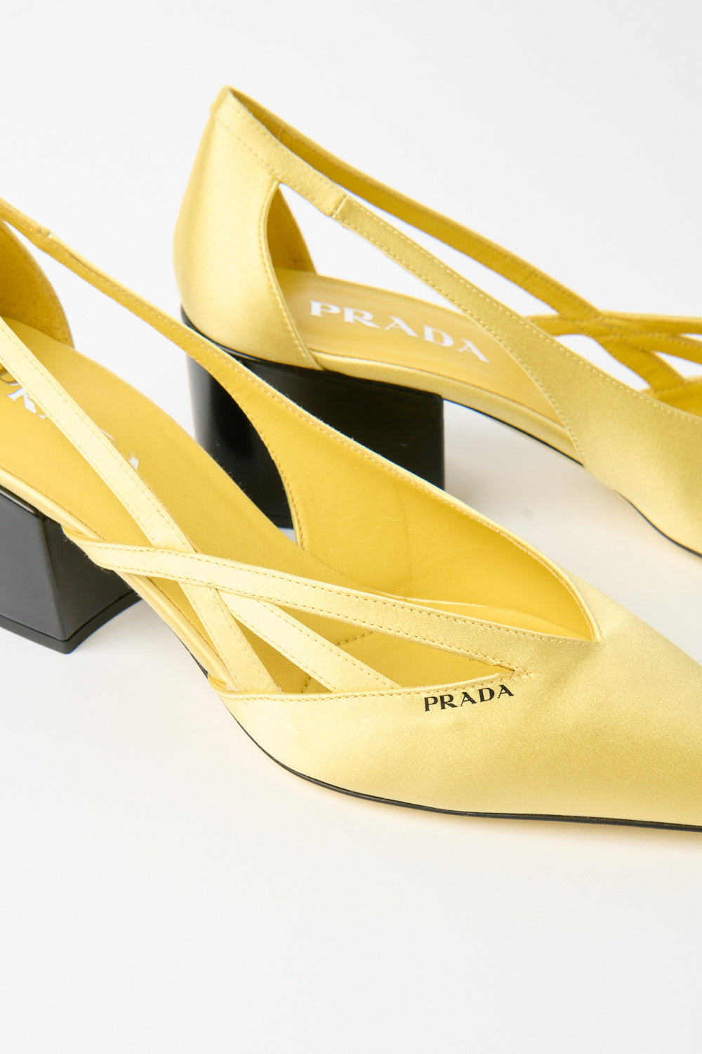 Satin Mules with Cut-Out