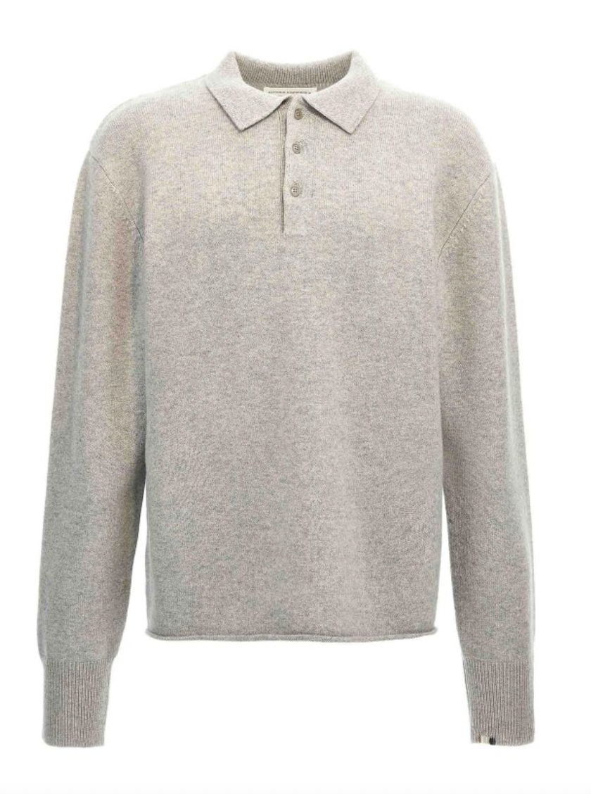 Extreme Cashmere N°357 Marylebone cashmere-blend polo sweater Grey - Bessette