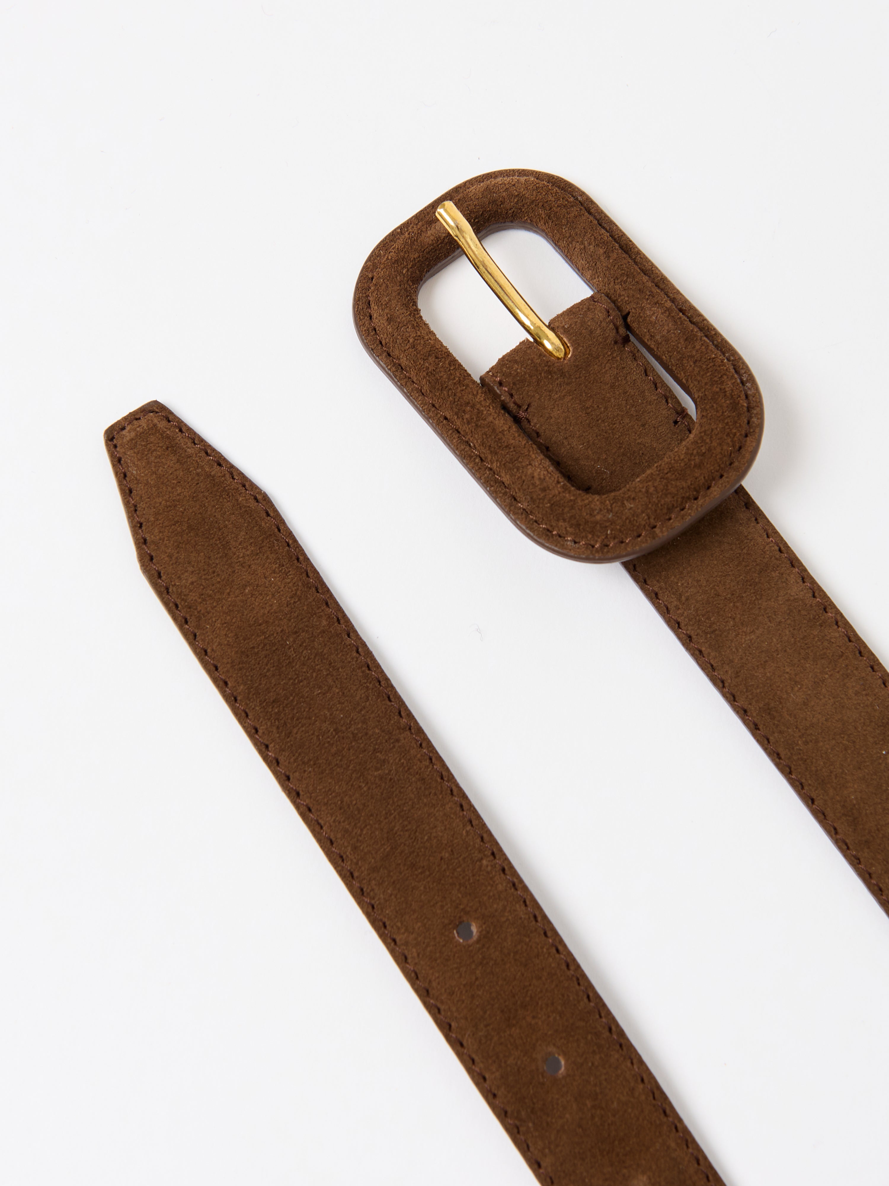 Toteme Wide Covered Buckle Suede Belt - Bessette