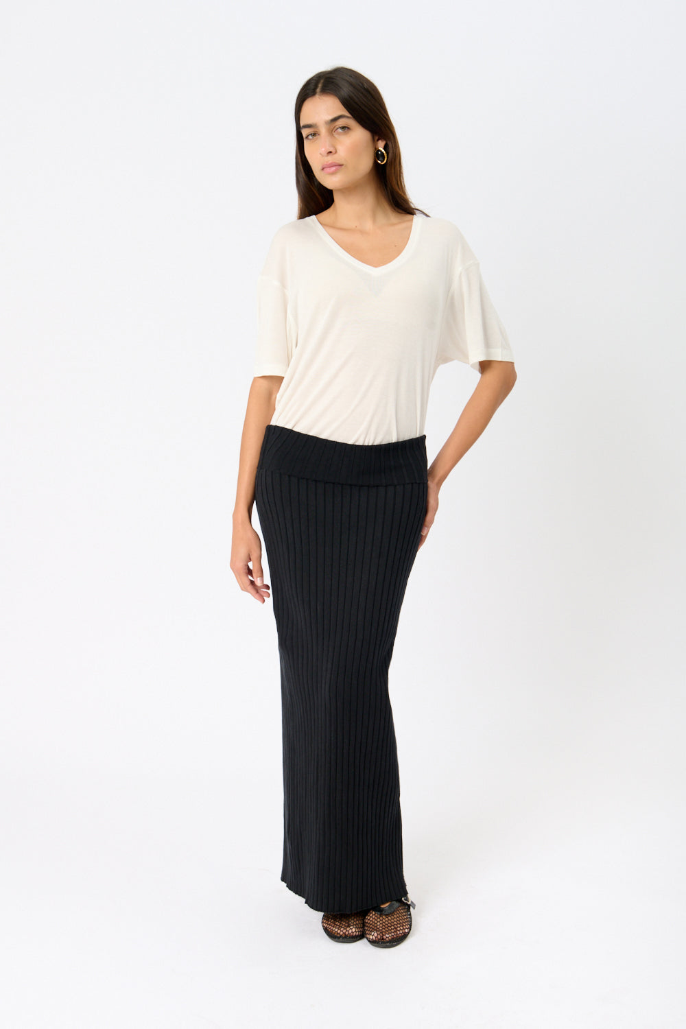The Row Moss Ribbed Skirt - Bessette