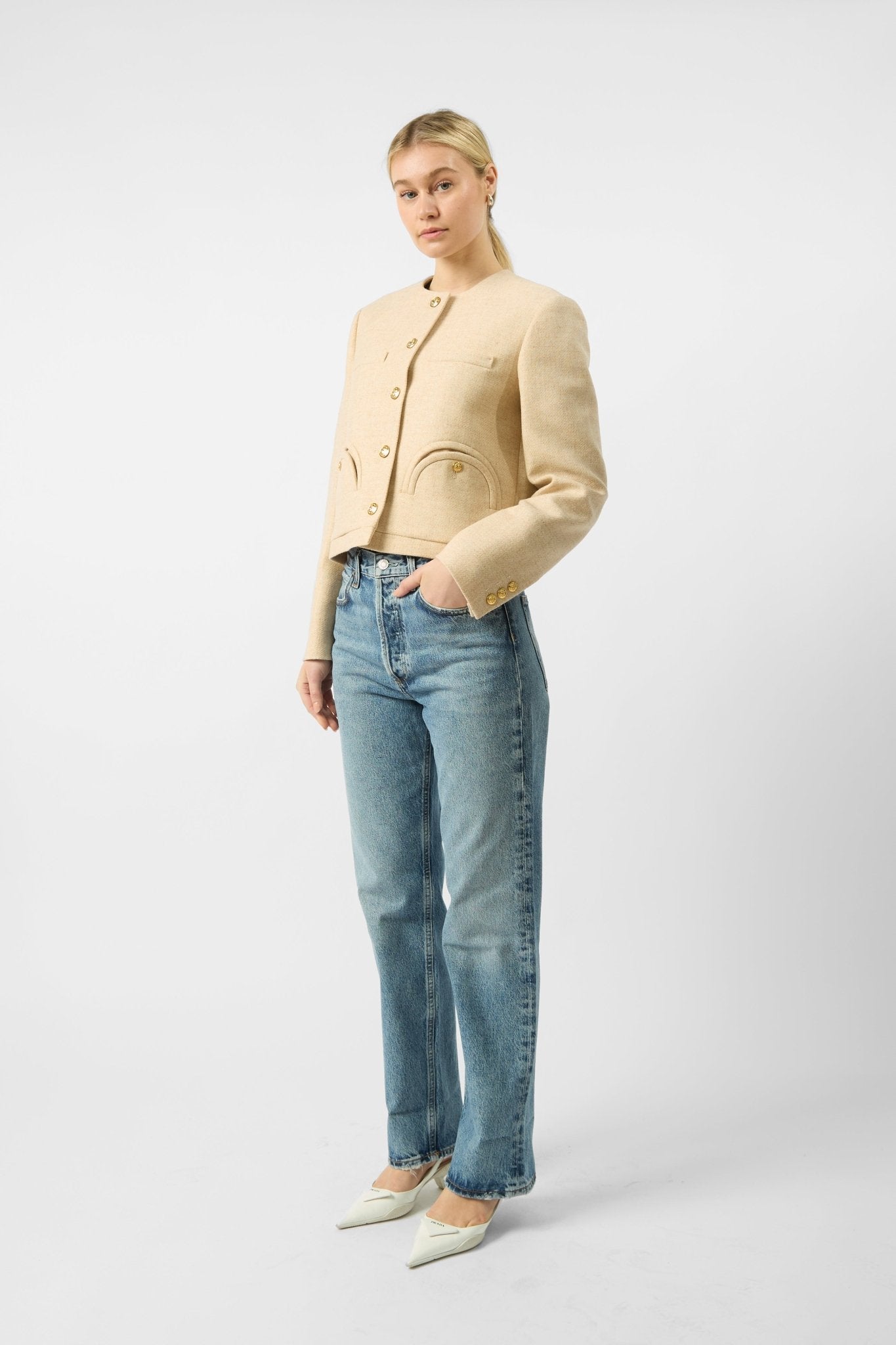 Blazé Milano Shamo Linen Blend Bolero Jacket - Bessette