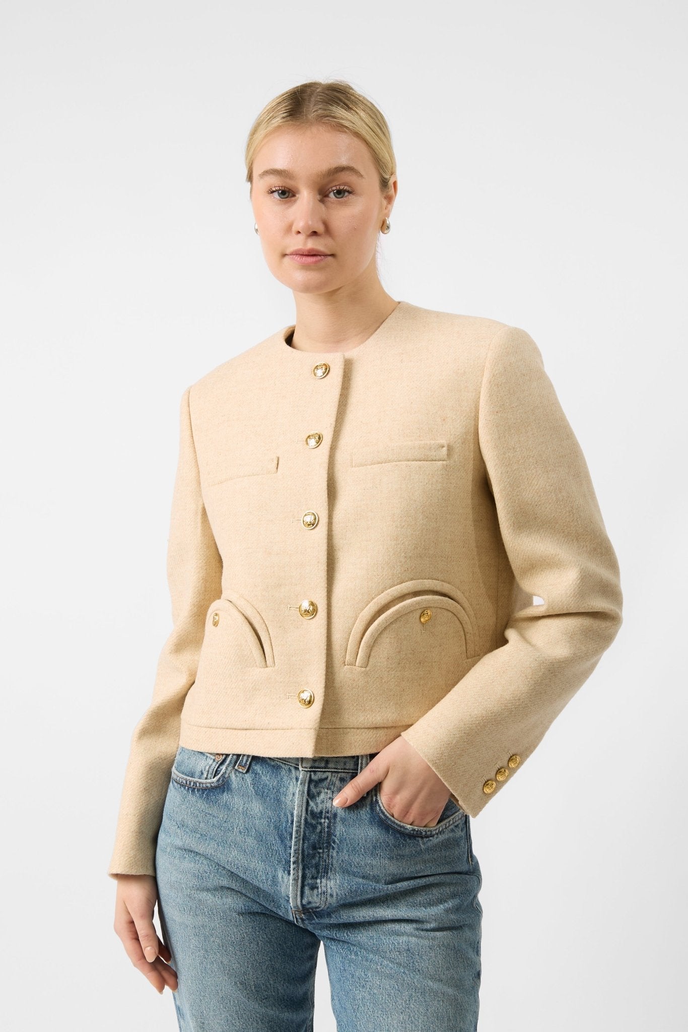 Blazé Milano Shamo Linen Blend Bolero Jacket - Bessette