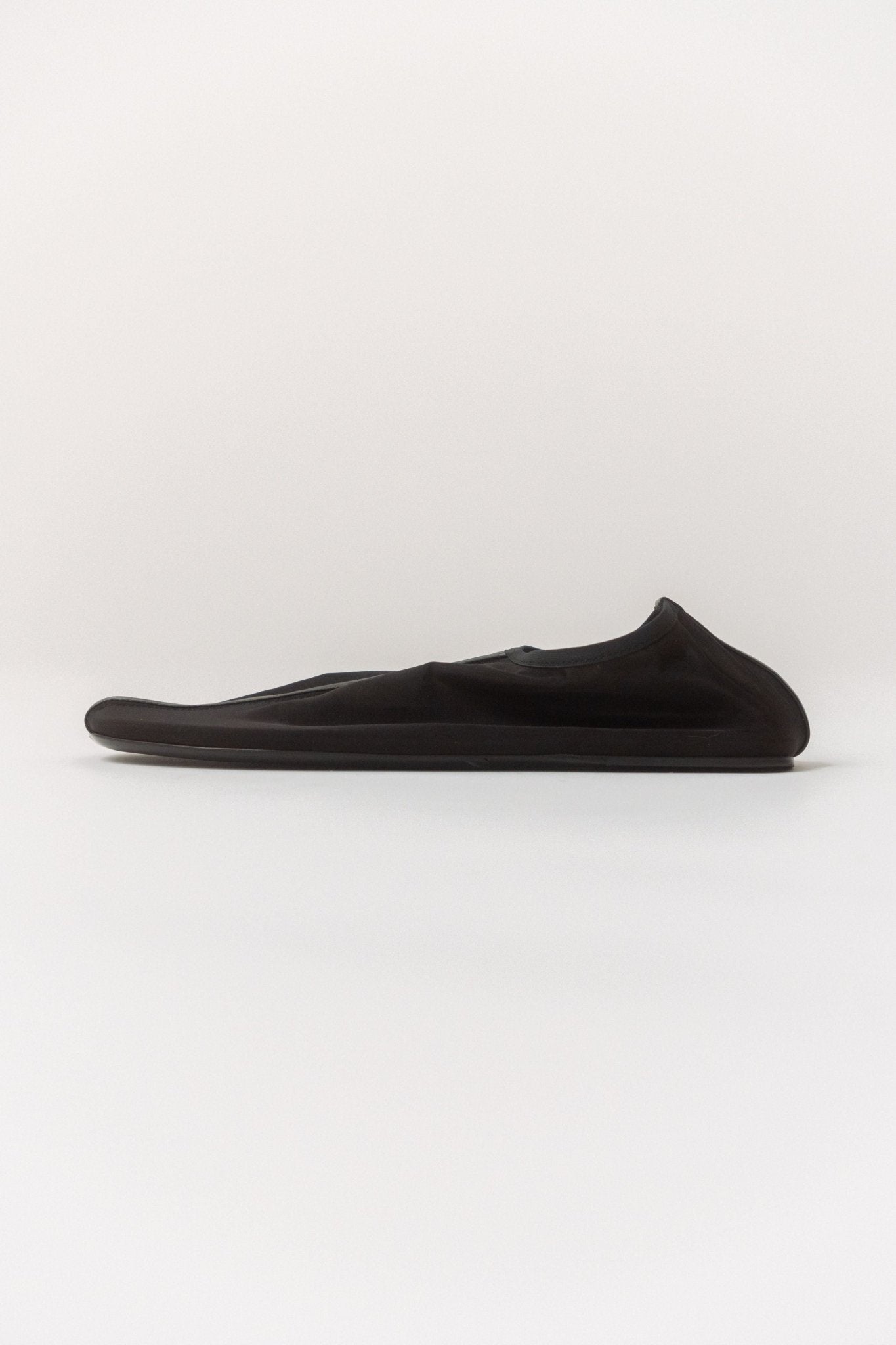 Christopher Esber Black Leather Trimmed Mesh Flat - Bessette