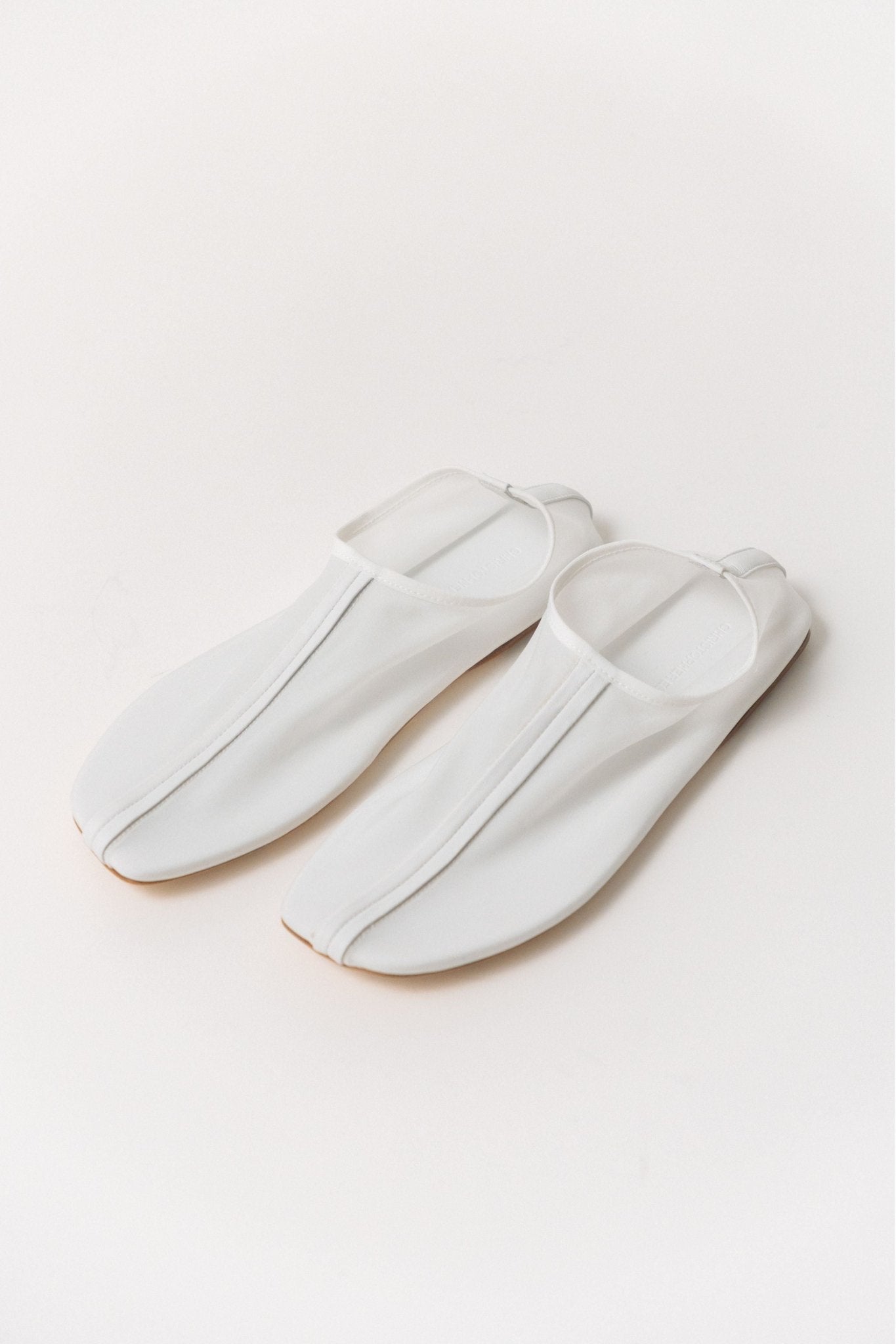 Christopher Esber Leather Trimmed Mesh Flat - Bessette