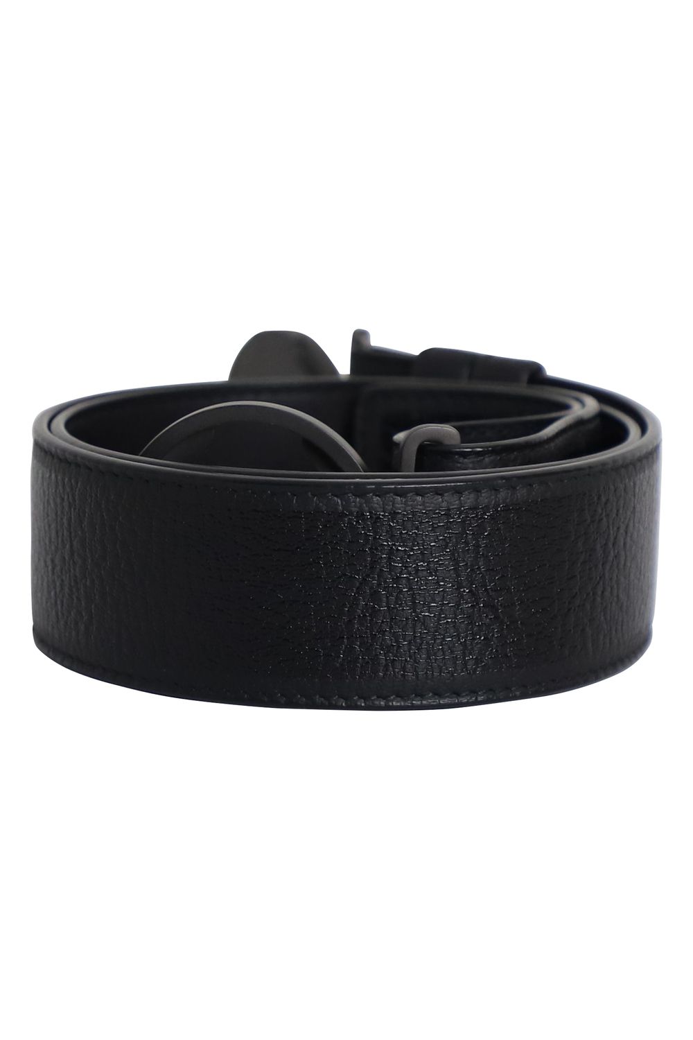 Bottega Veneta Round Buckle Belt in Black Leather
