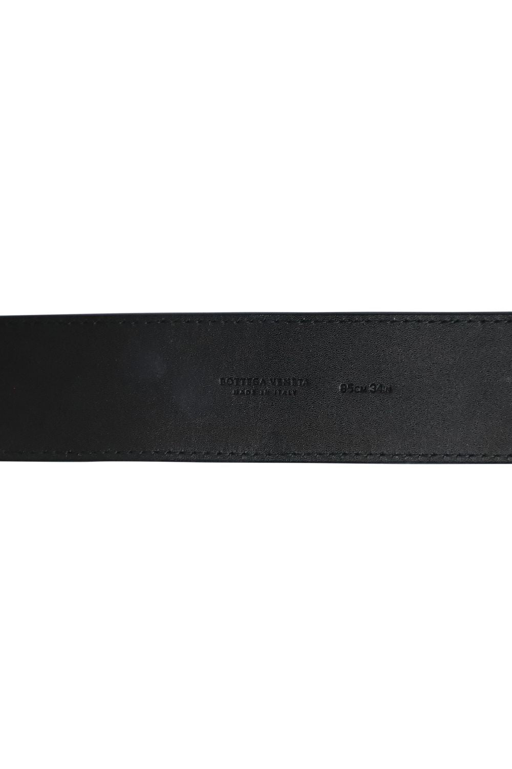 Bottega Veneta Round Buckle Belt in Black Leather