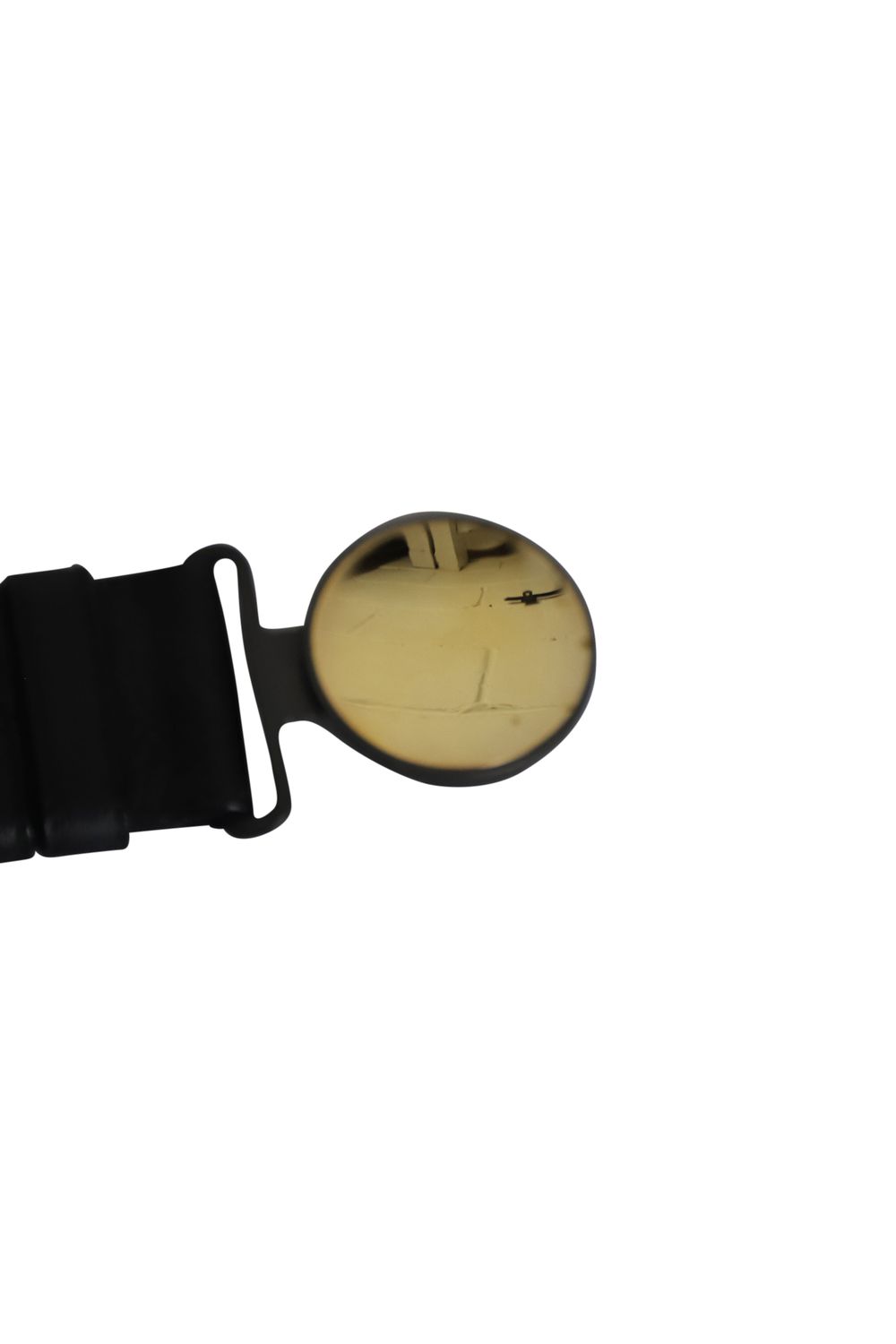 Bottega Veneta Round Buckle Belt in Black Leather