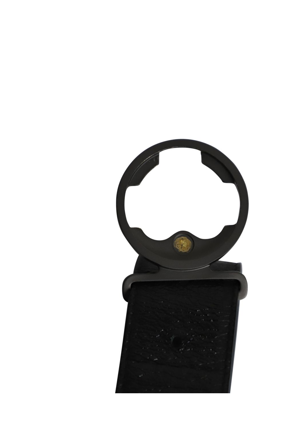 Bottega Veneta Round Buckle Belt in Black Leather